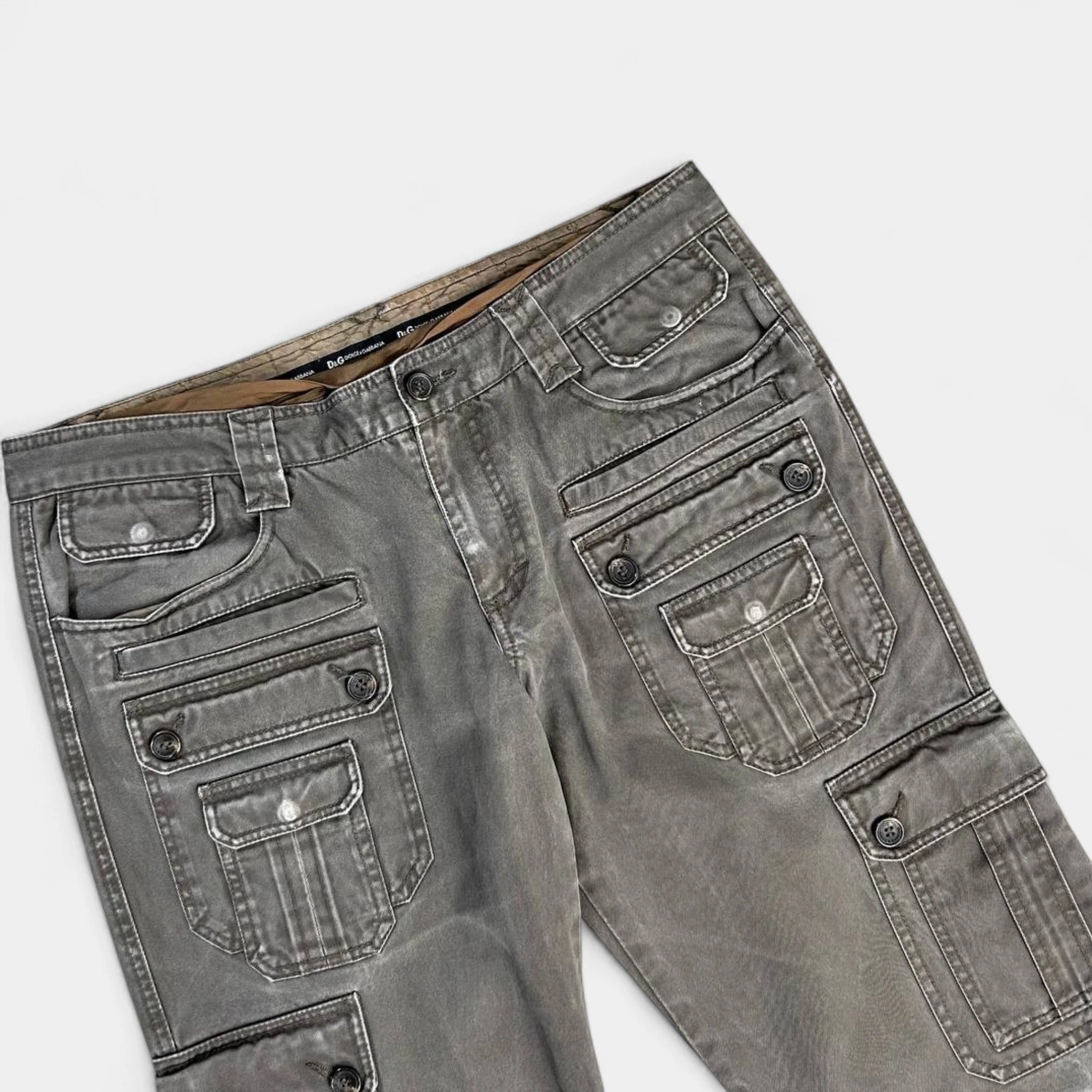 Dolce & Gabbana Vintage Multipocket Brown Cargo Pants