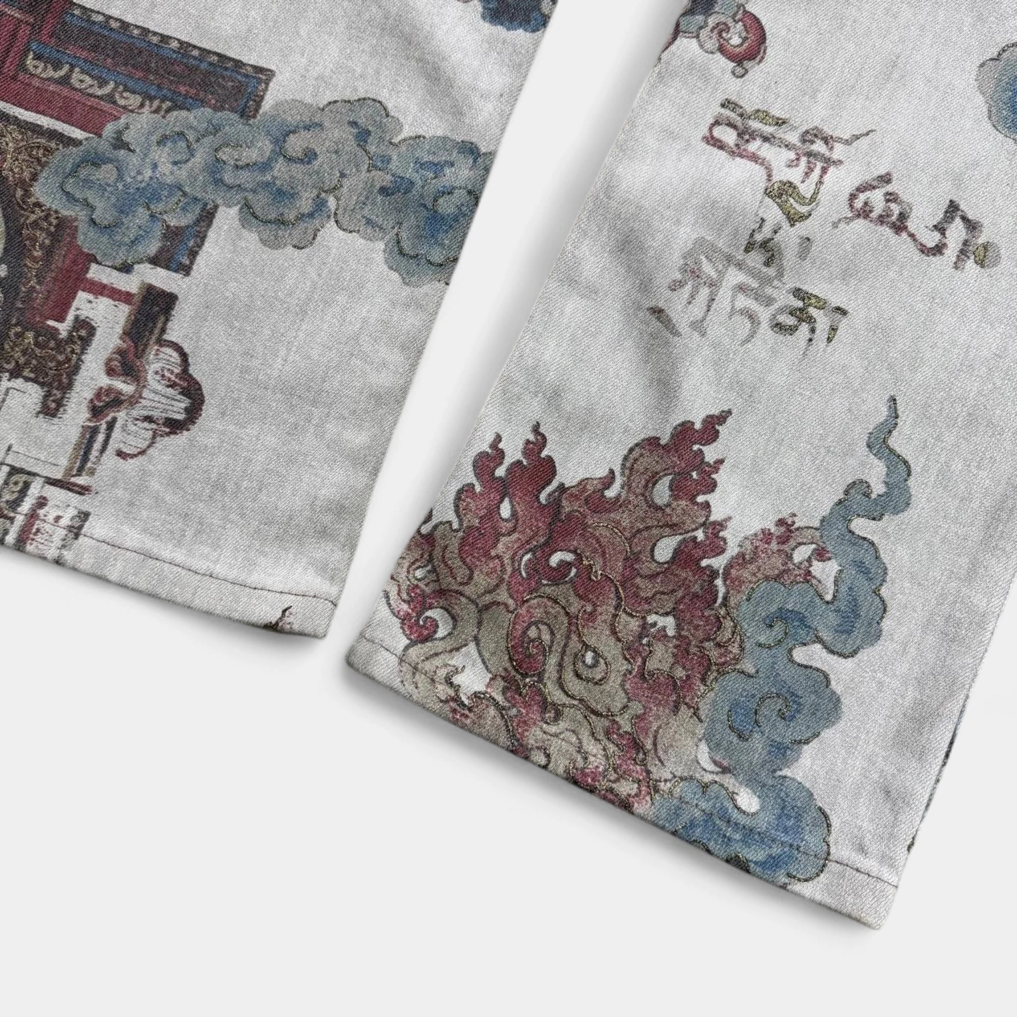 Just Cavalli 2000s Japanese Tapestry Flared Jeans