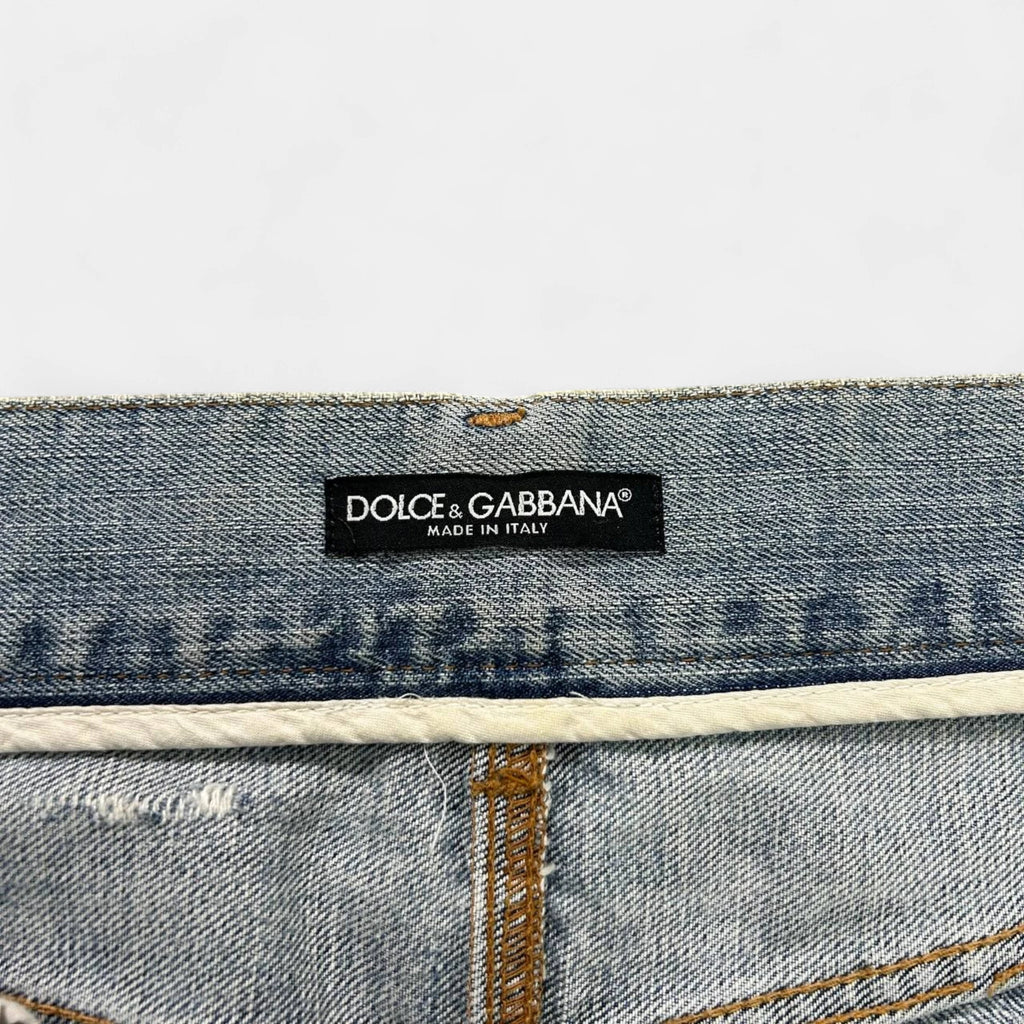 Dolce & Gabbana Gold Paint Splatter Denim Jeans