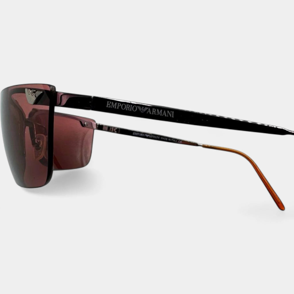 Emporio Armani 2000s Wine Red Tinted Shield Sunglasses