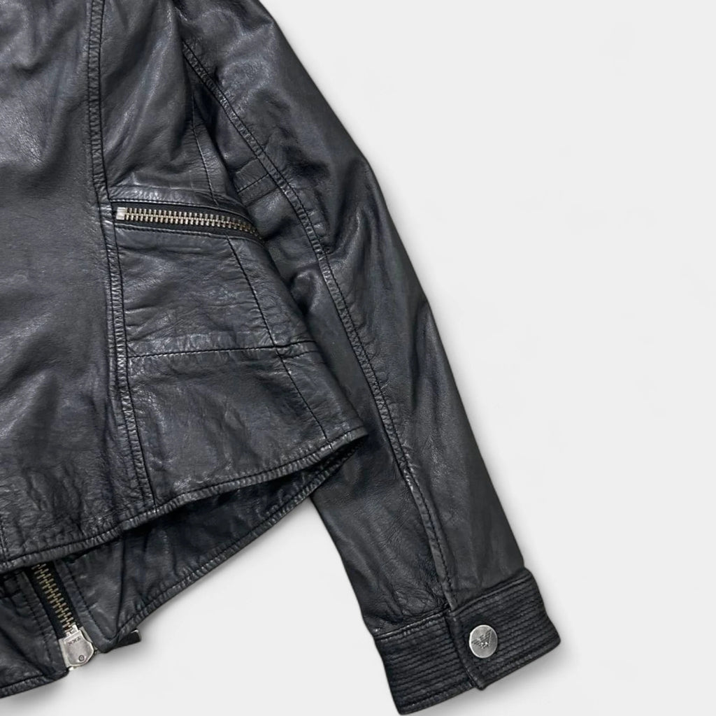 Armani Jeans Avant-Garde Black Leather Jacket