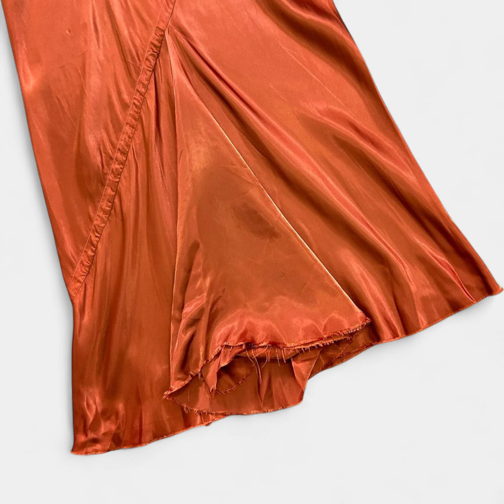 Rick Owens Sisyphus FW18 Orange Silk Tube Skirt