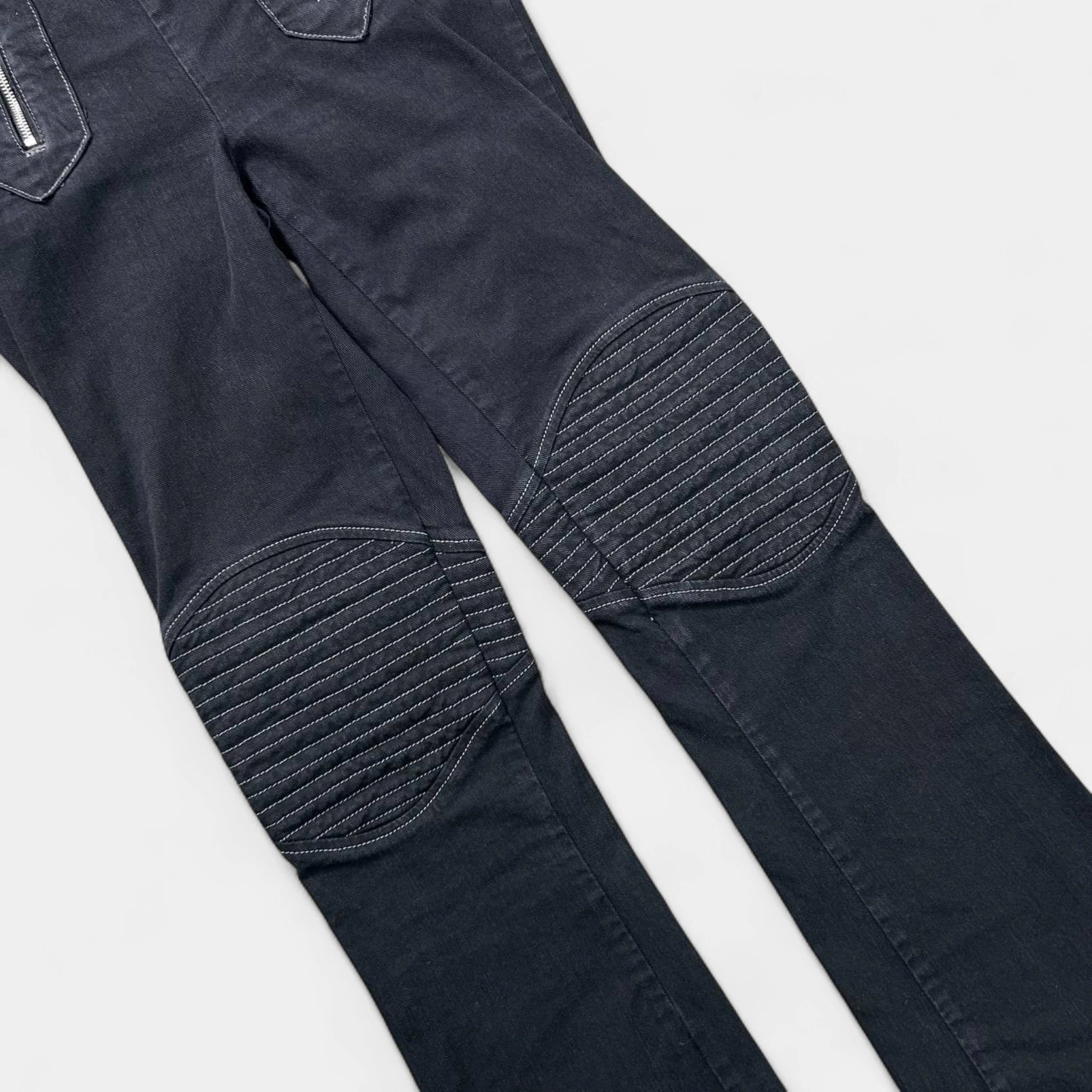 Jean Paul Gaultier Black Biker Double Zipper Flared Pants