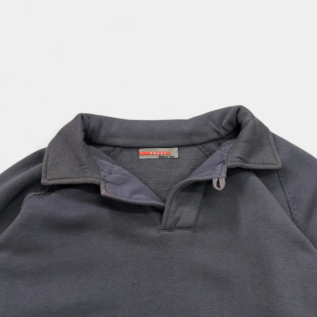 Prada Vintage Fleece Cargo Pocket Blue-Grey Polo Shirt