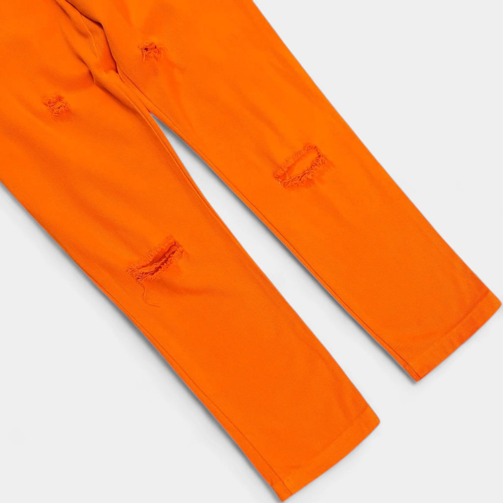 Dolce & Gabbana Orange Distressed Straight Leg Pants