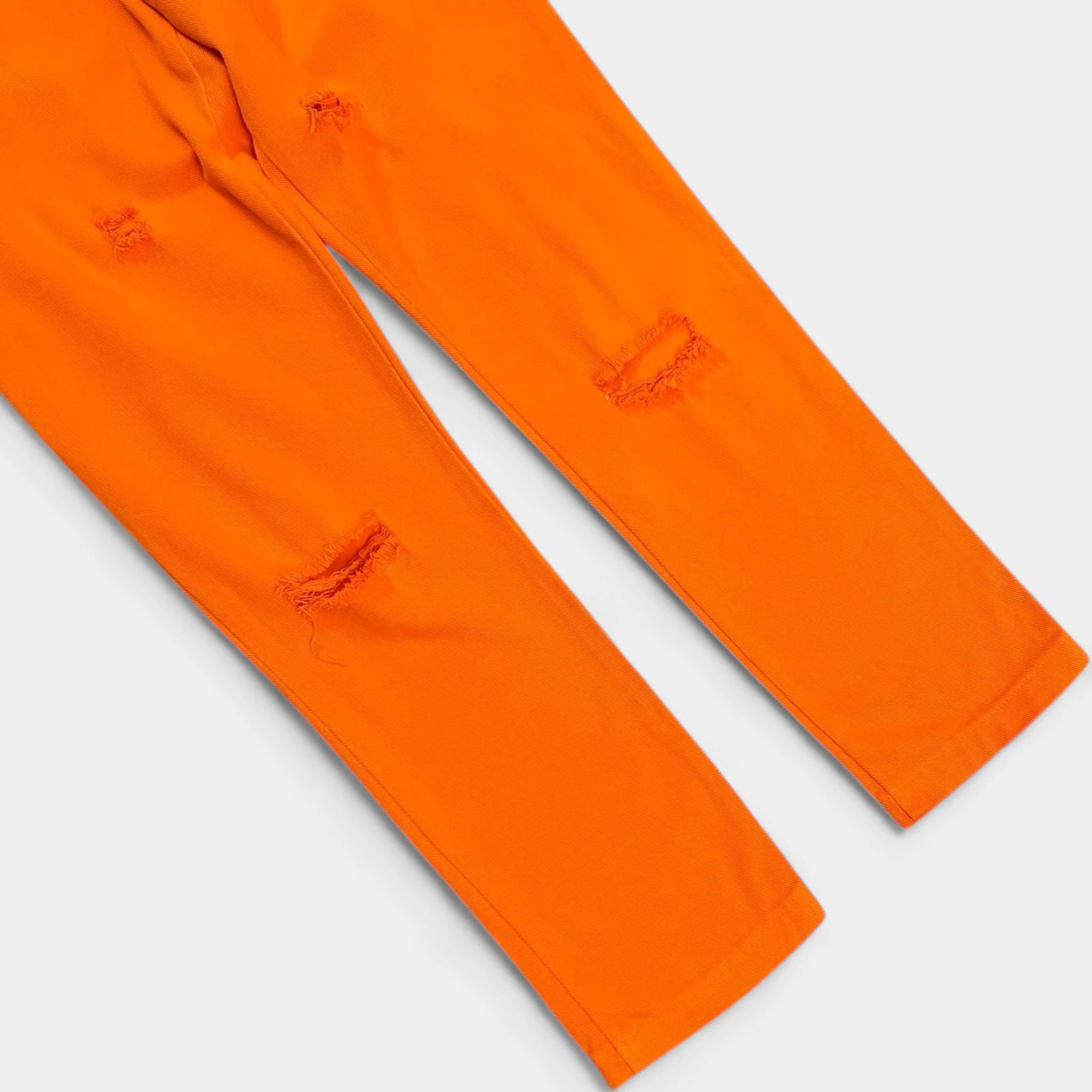 Dolce & Gabbana Orange Distressed Straight Leg Pants
