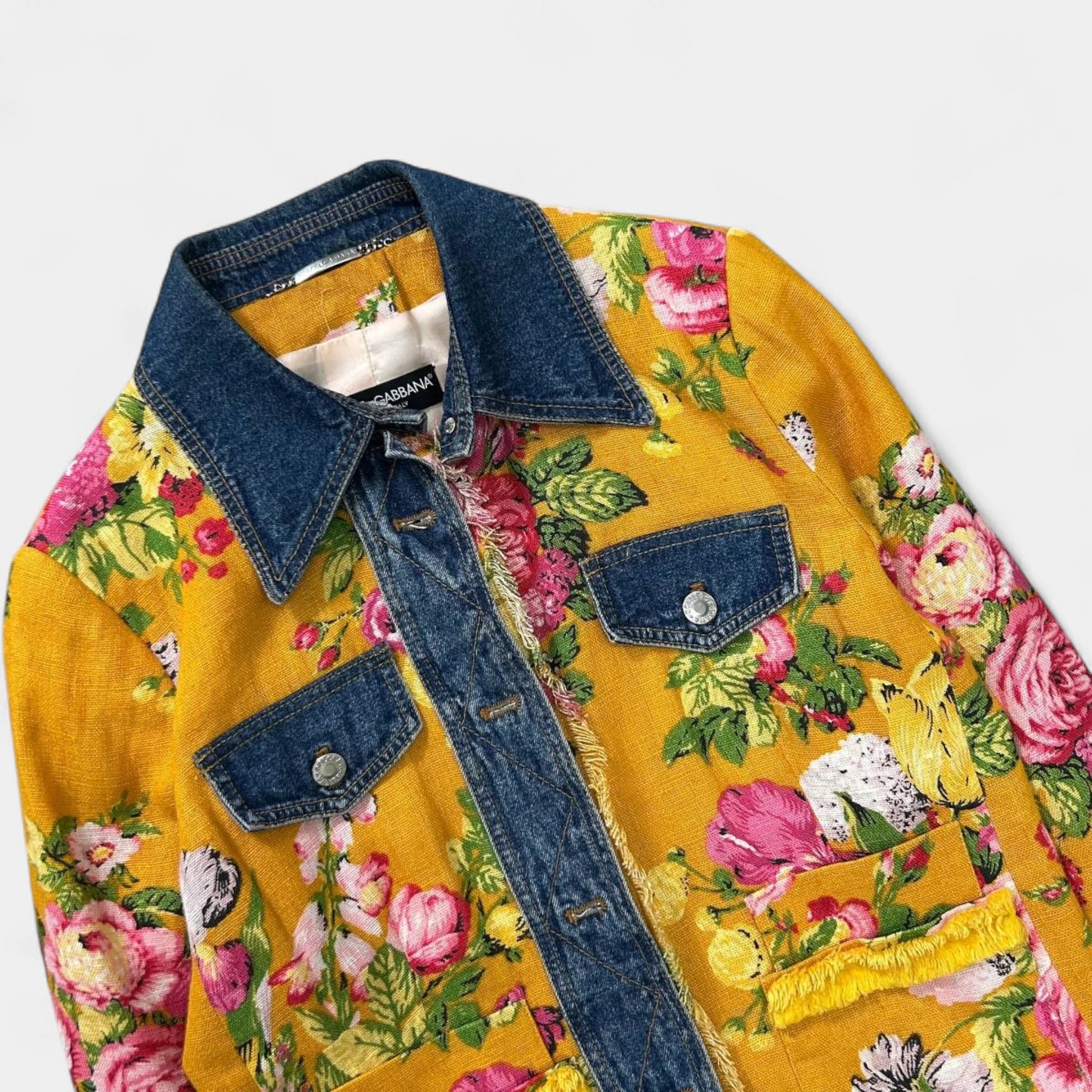 Dolce & Gabbana Floral Yellow Women's Coat