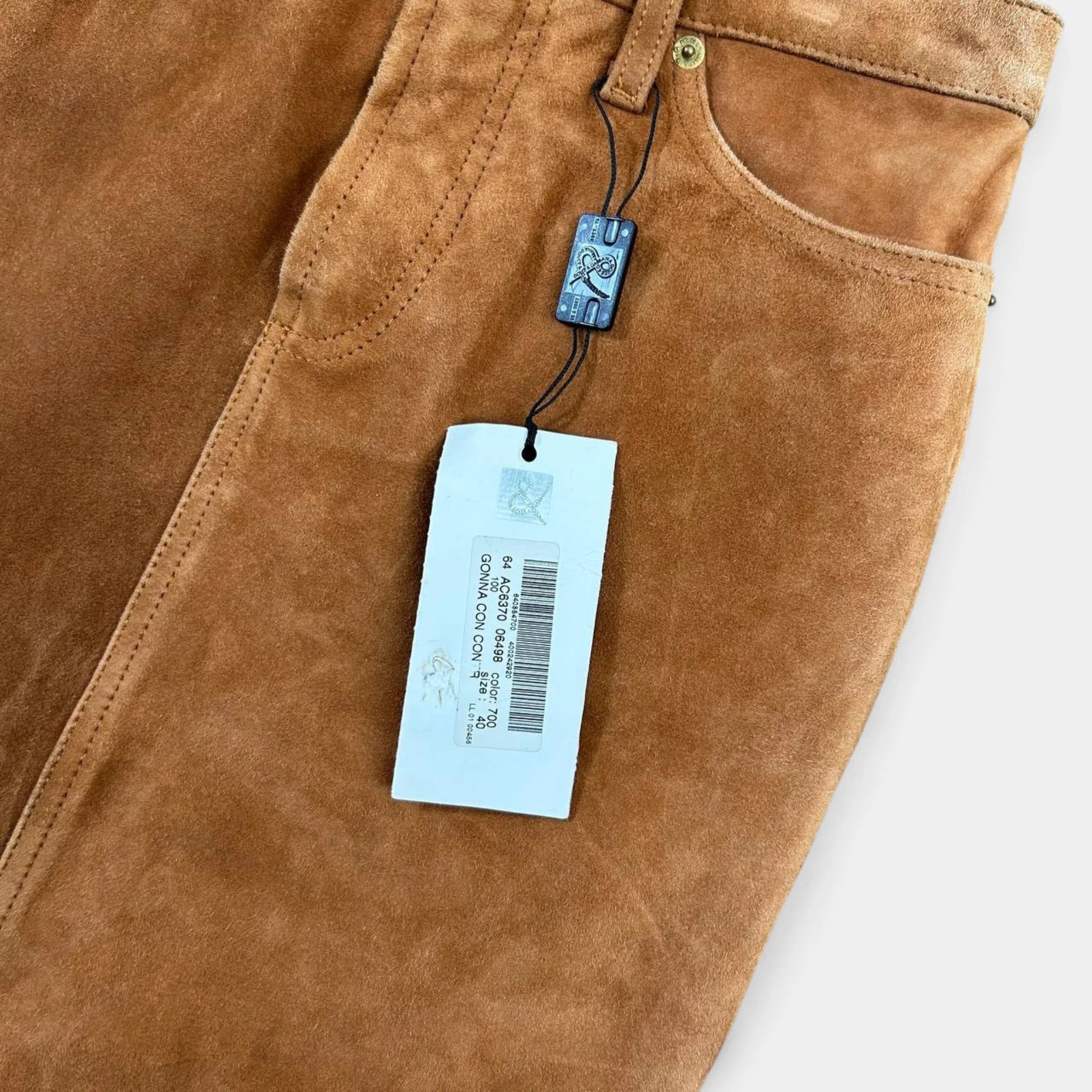 Dolce & Gabbana Hybrid Brown Suede and Blue Denim Long Skirt