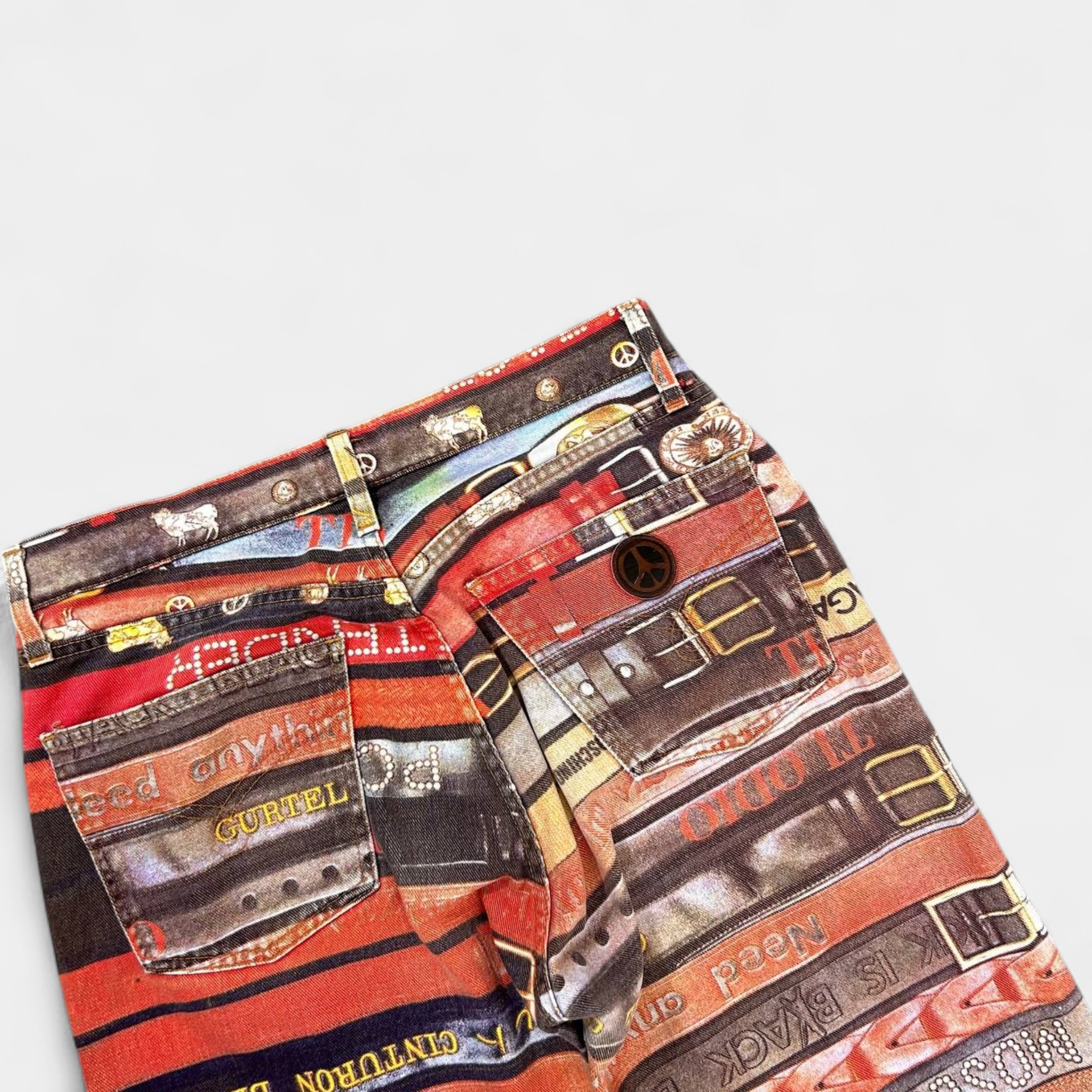 Moschino 2000's Belt Pattern Jeans