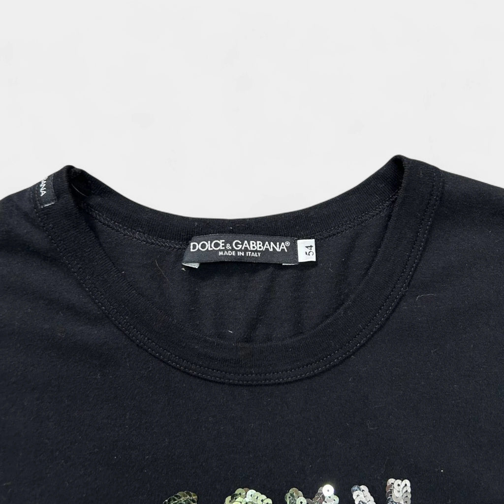 Dolce & Gabbana Sexy Sensitive Rebellious Sequin Sleeveless T-Shirt