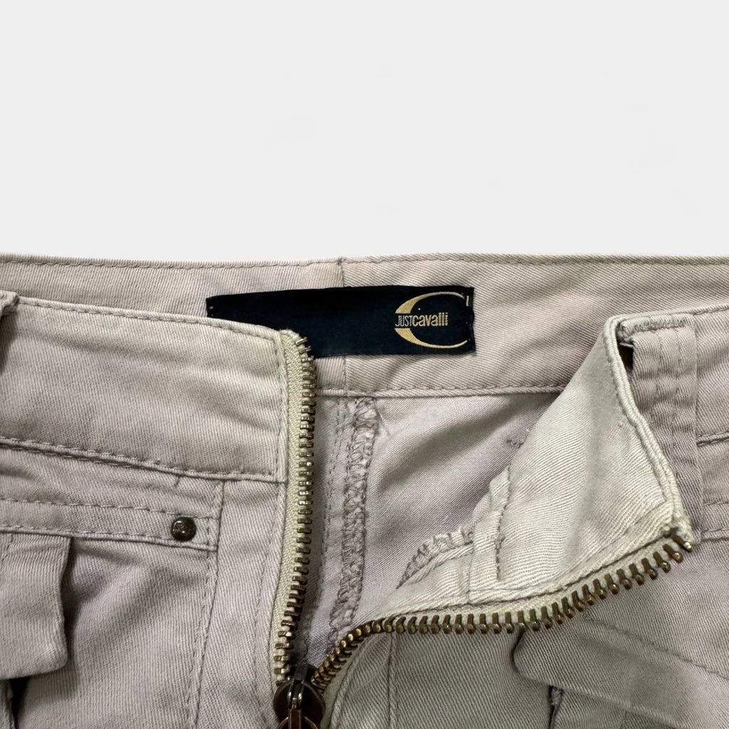 Just Cavalli 2000's Beige Utility Flared Pants