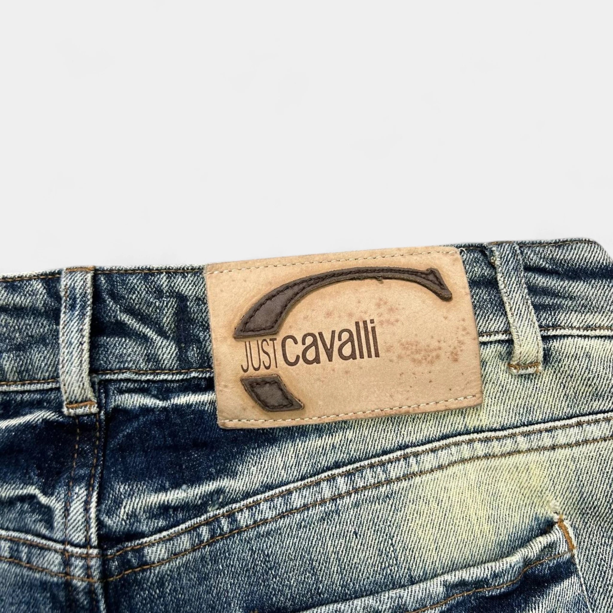 Just Cavalli 2000s Floral Flared Denim Jeans