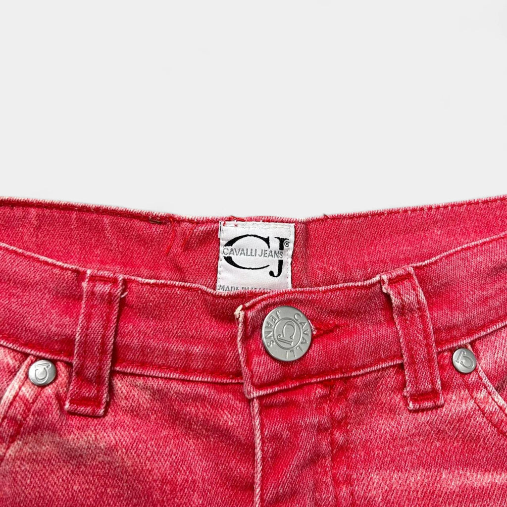 Cavalli Jeans Red Printed Denim Jeans