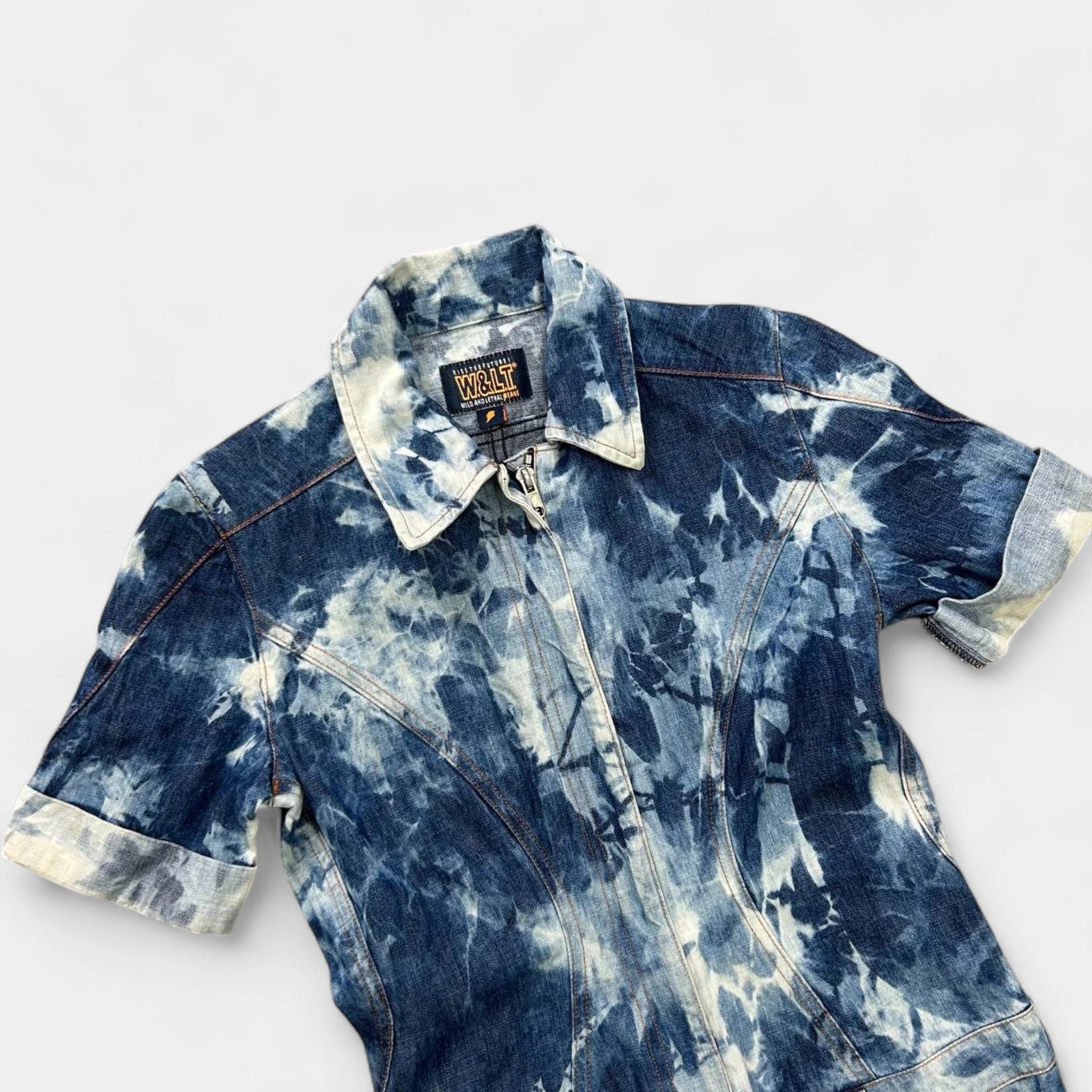 Walter Van Beirendonck W.&L.T. 1997 Marble Wash Denim Dress
