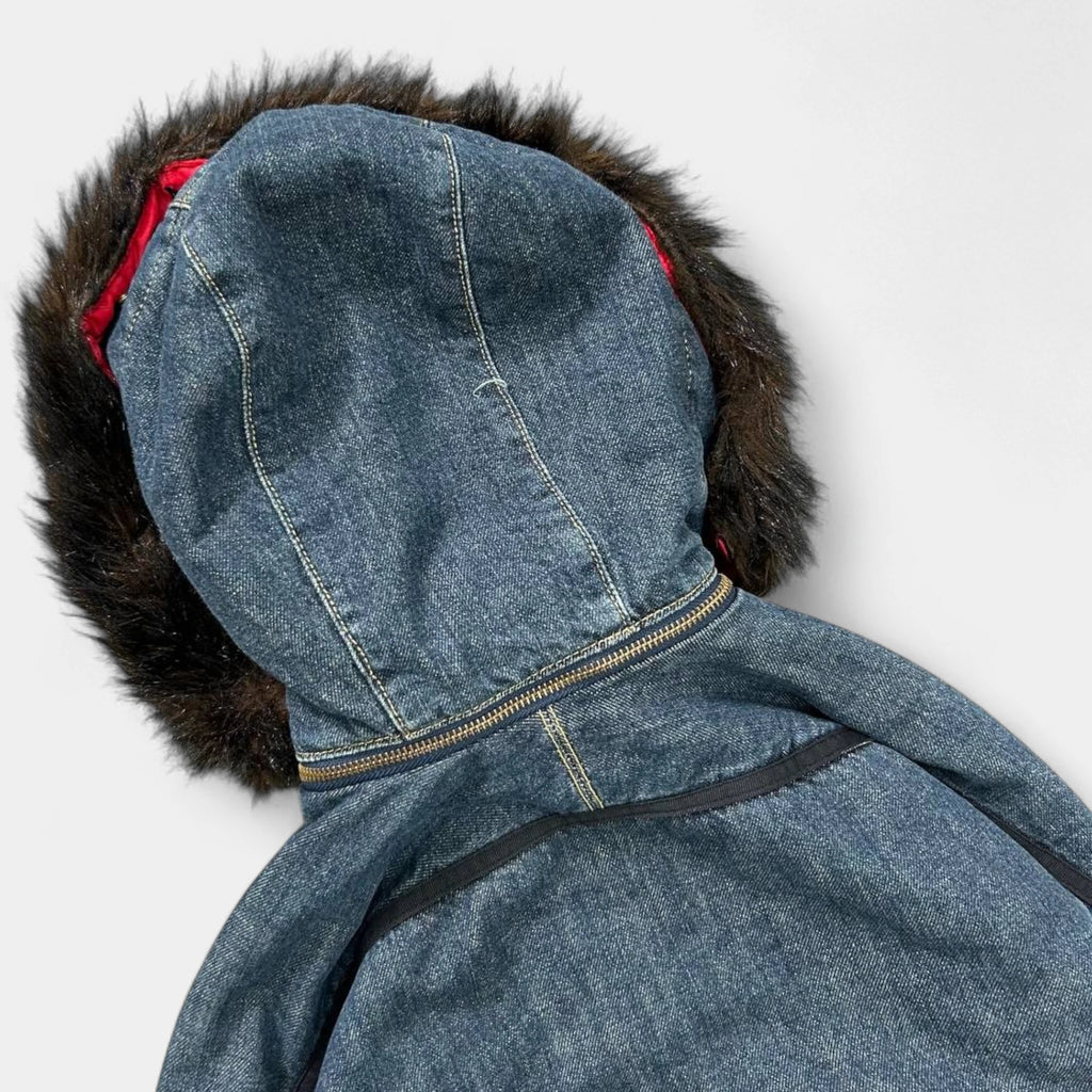Levi's Engineered Denim Bomber Jacket with Fur Hood