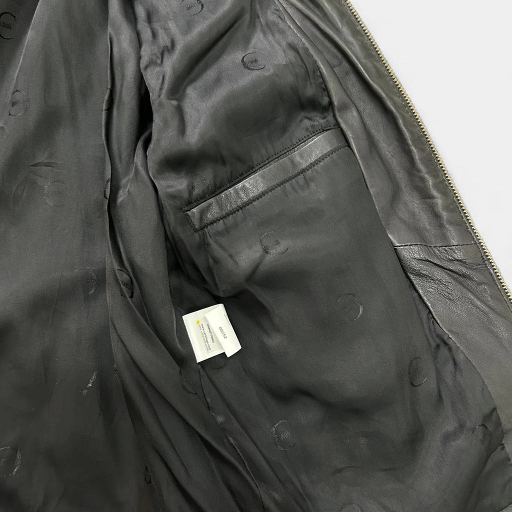 Just Cavalli Vintage Multi-Zip Leather Biker Jacket