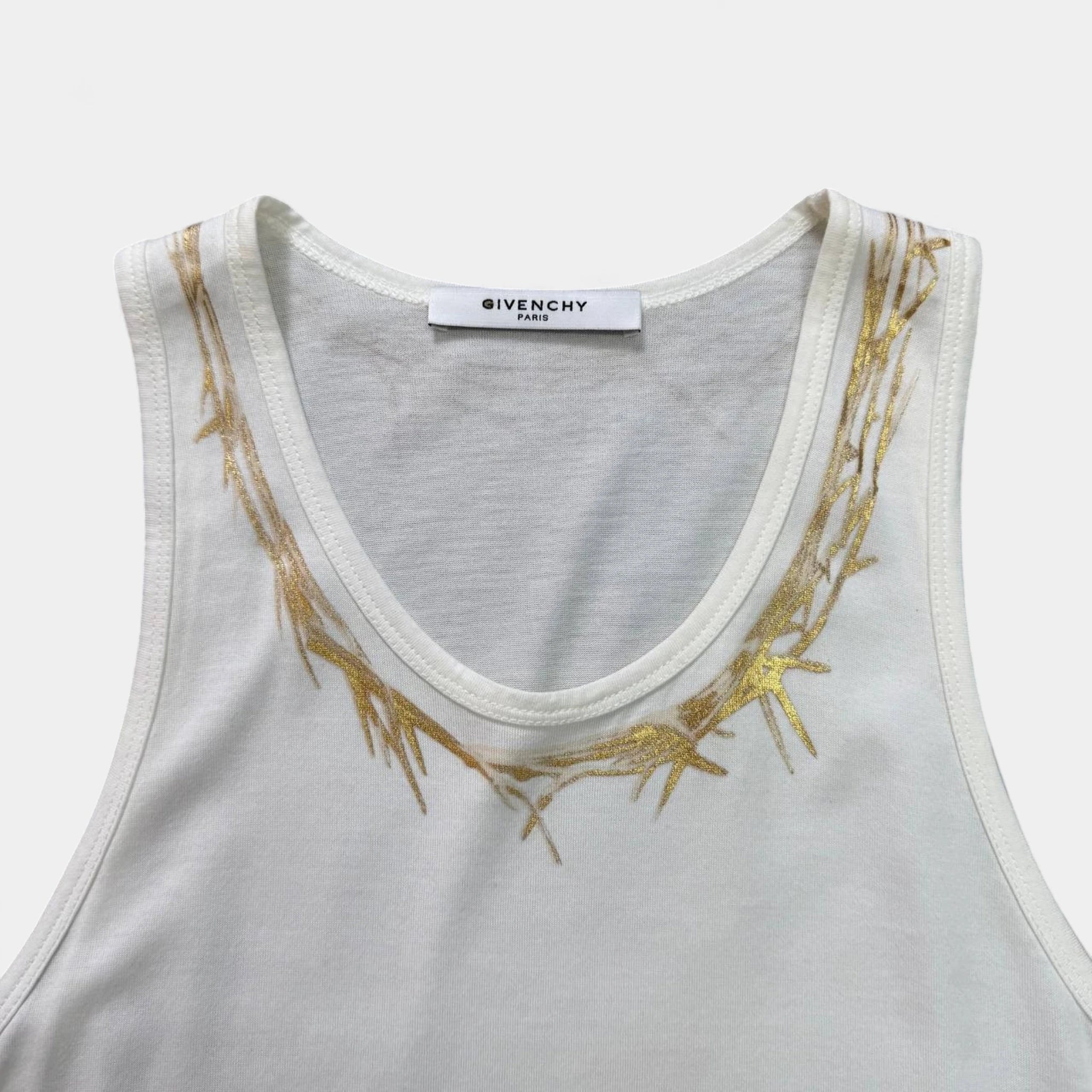 Givenchy Riccardo Tisci Gold Crown of Thorns Tank Top