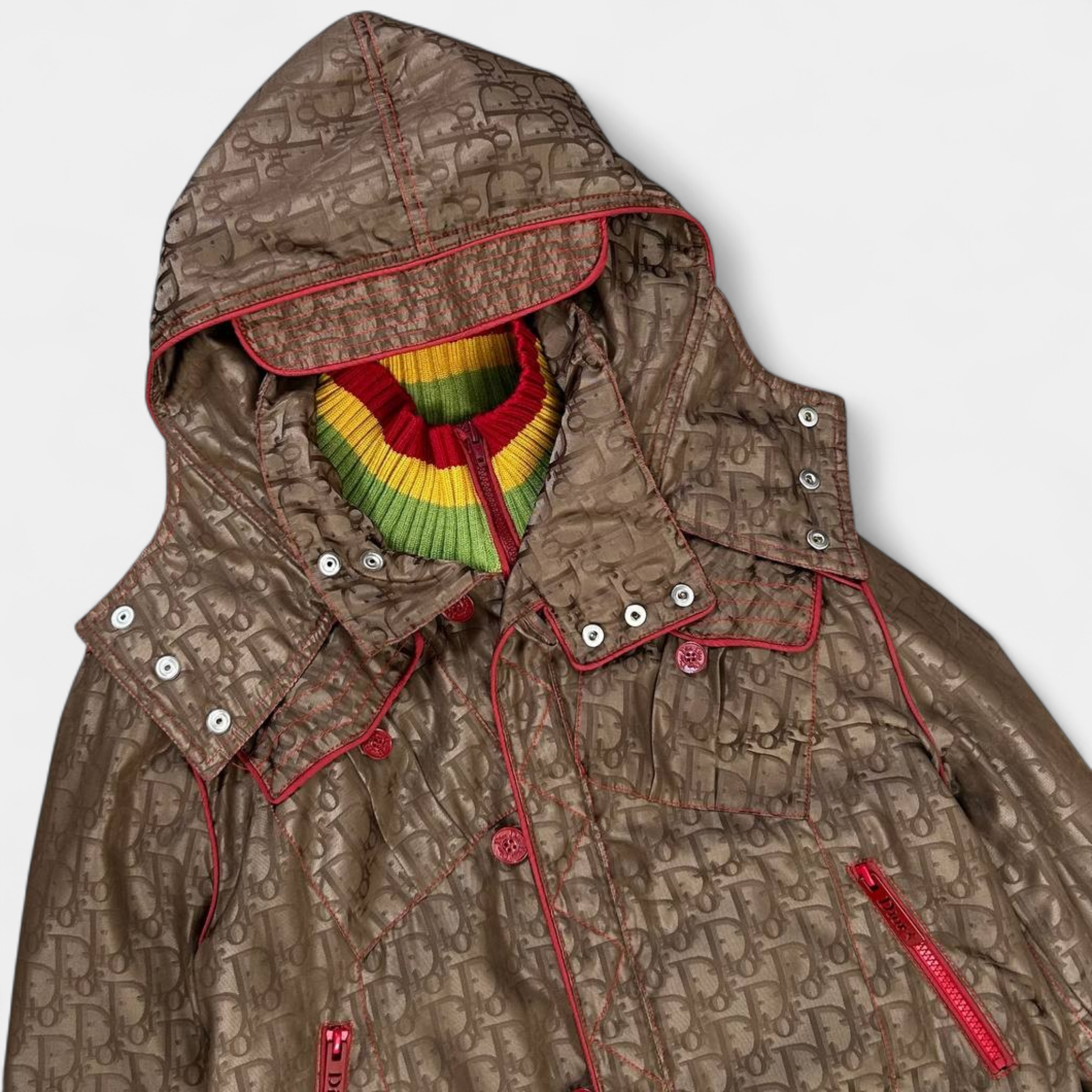 Dior 2000s Rasta Brown Trench Parka Coat