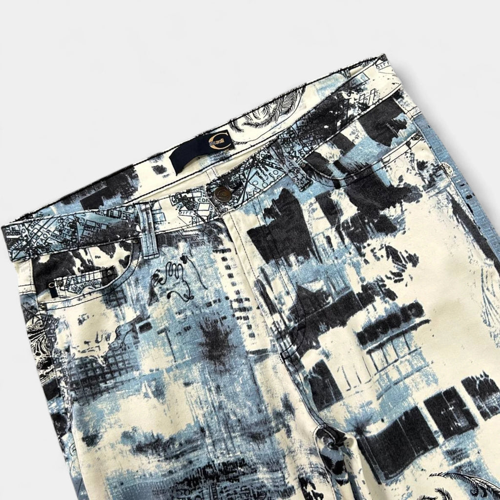 Just Cavalli City Print Flared Pants