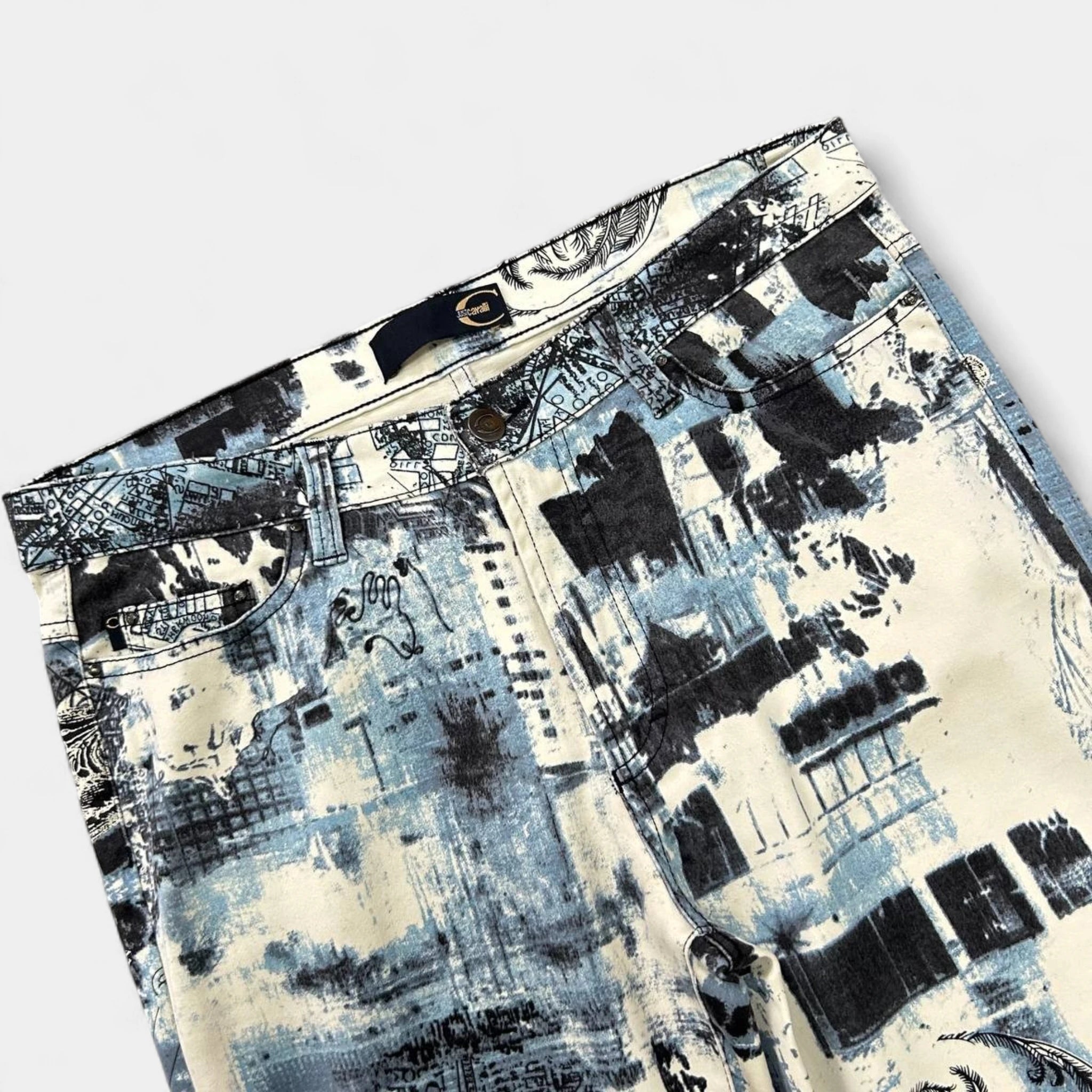 Just Cavalli City Print Flared Pants