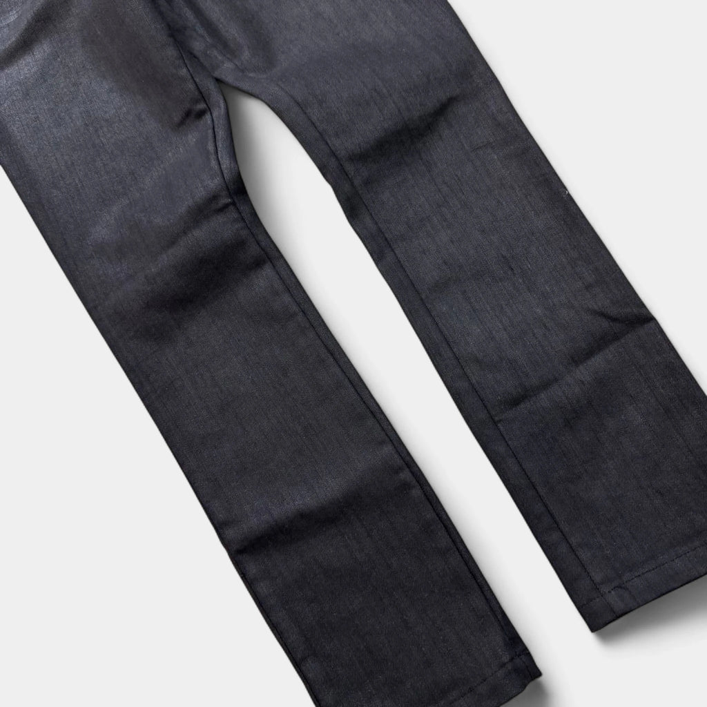 Roberto Cavalli 2000's Coated Waxed Straight Jeans
