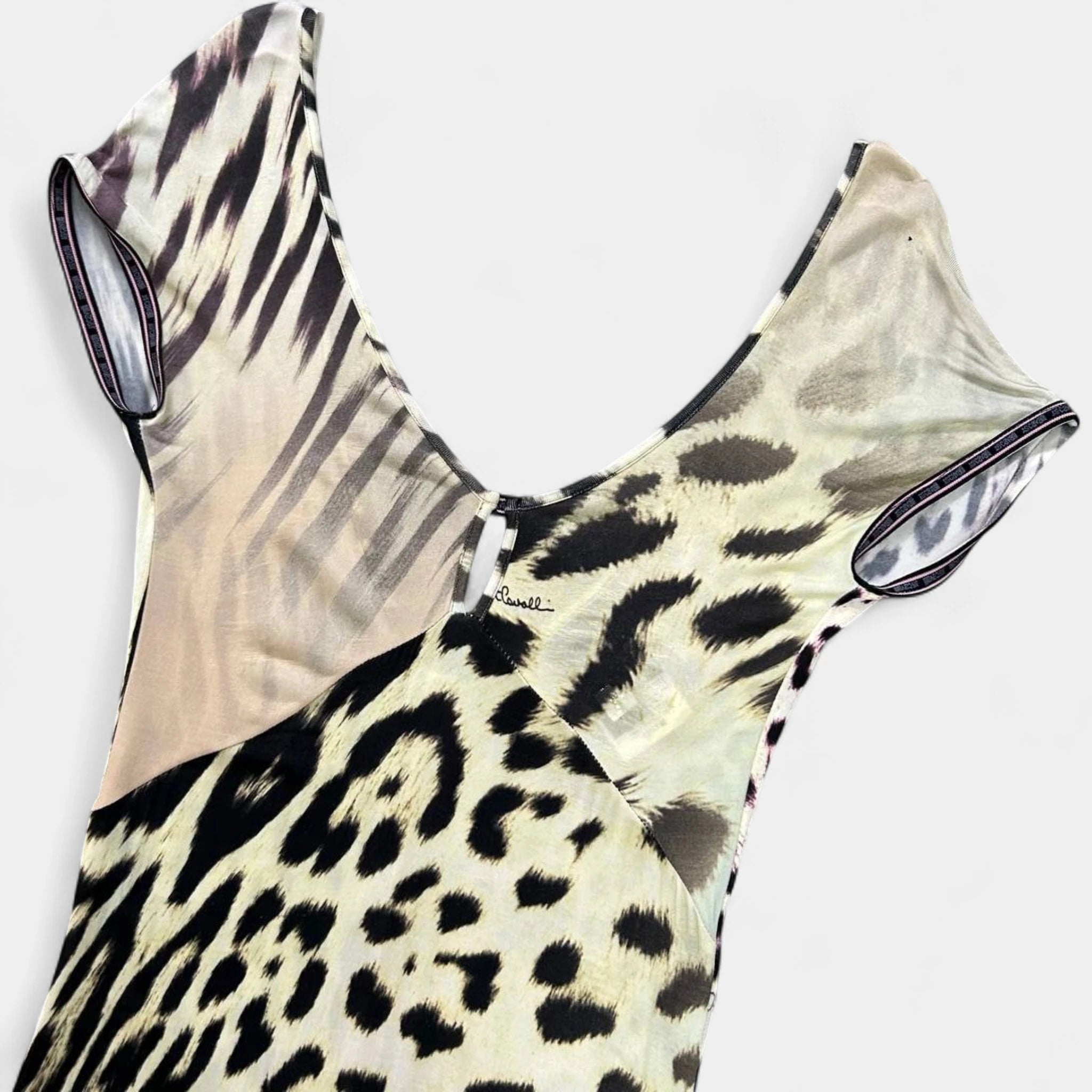 Just Cavalli 2005 Mixed Leopard Print Dress