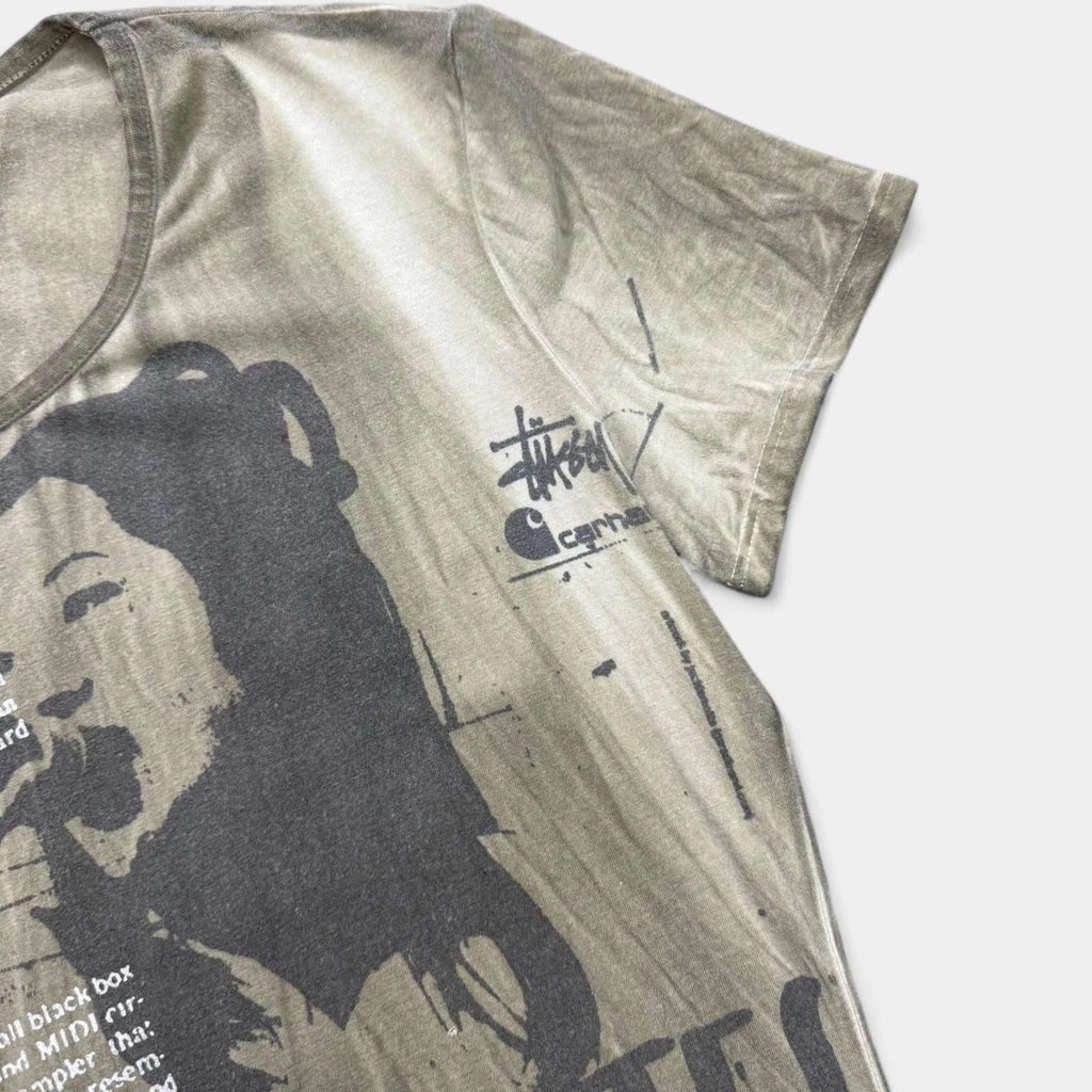 Galliano Khaki Newspaper Print T-Shirt