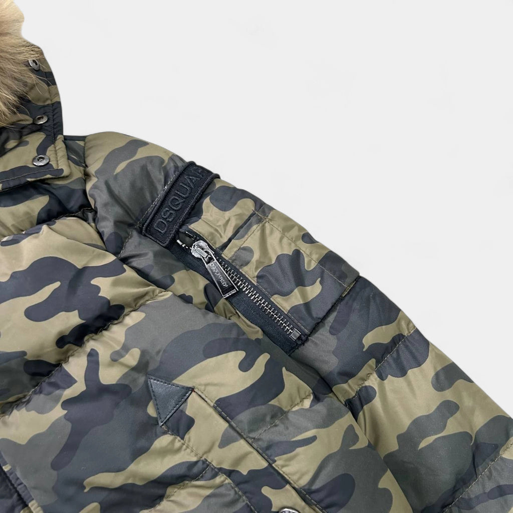 Dsquared2 Camo Fur Down Jacket