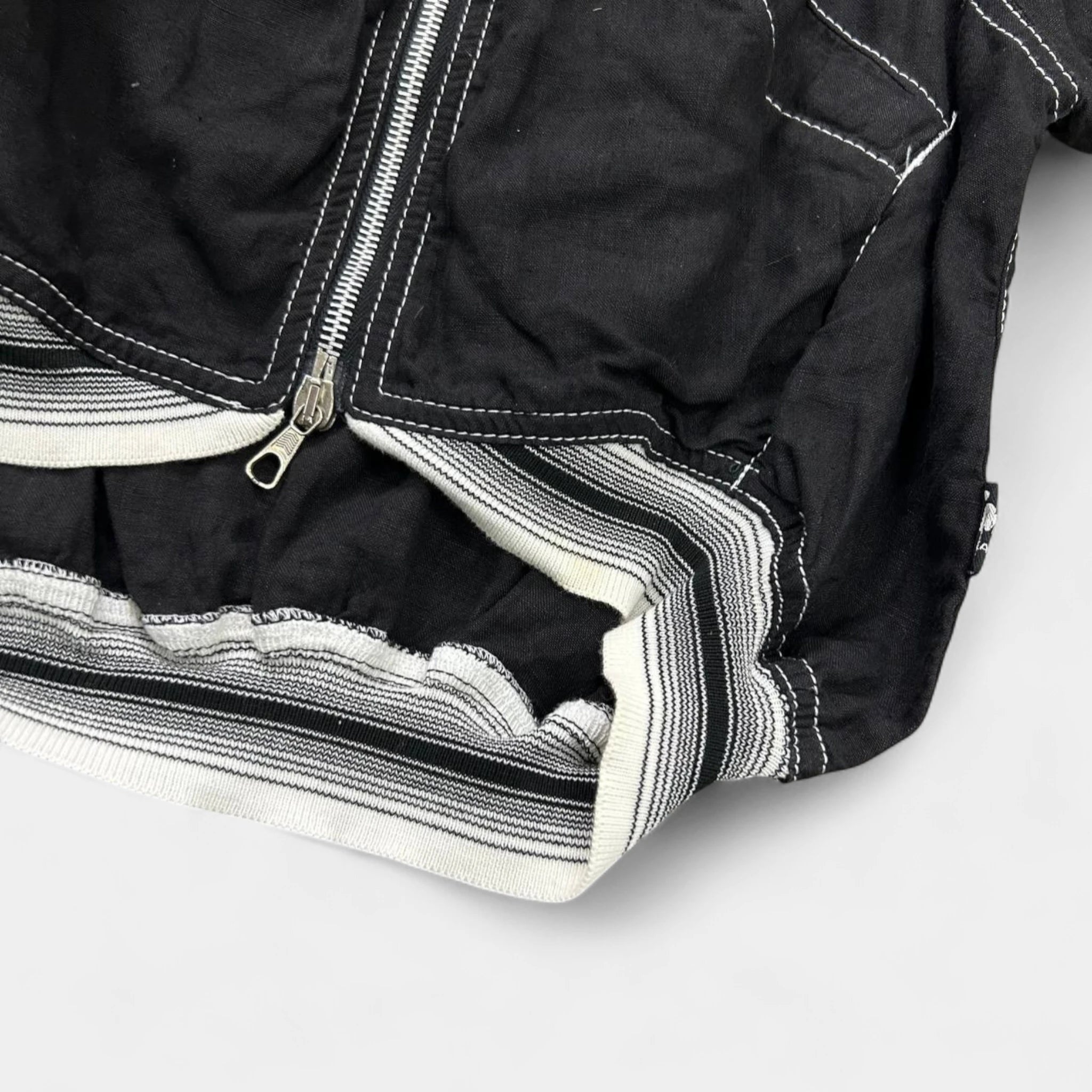 Jean Paul Gaultier 90's Classique Zip-Up Puff Sleeve Top