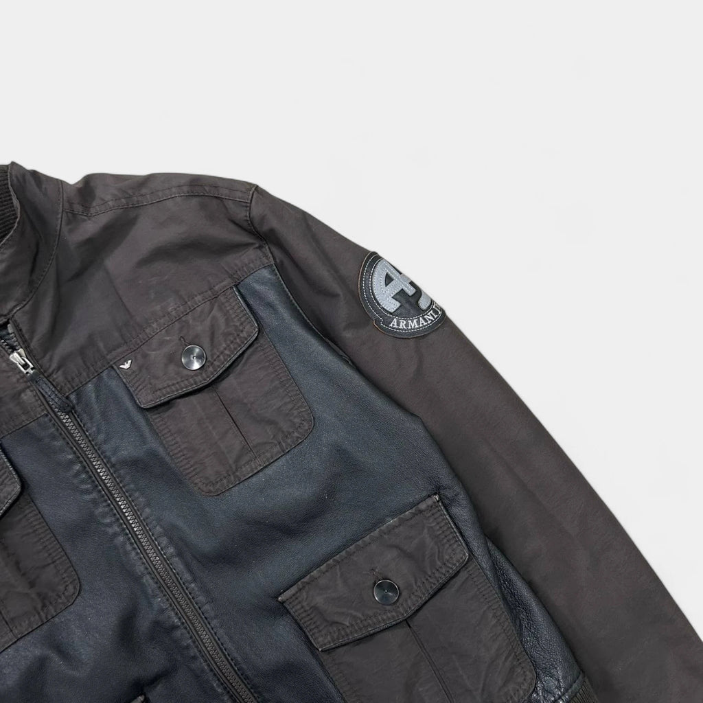 Armani Jeans Nylon and Leather Cargo Jacket
