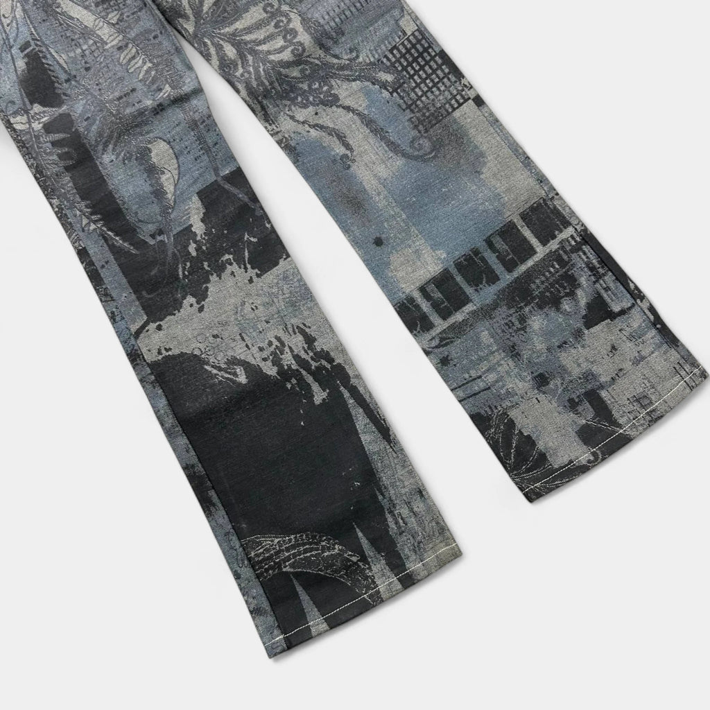 Just Cavalli 2000's City Pattern Black Pants
