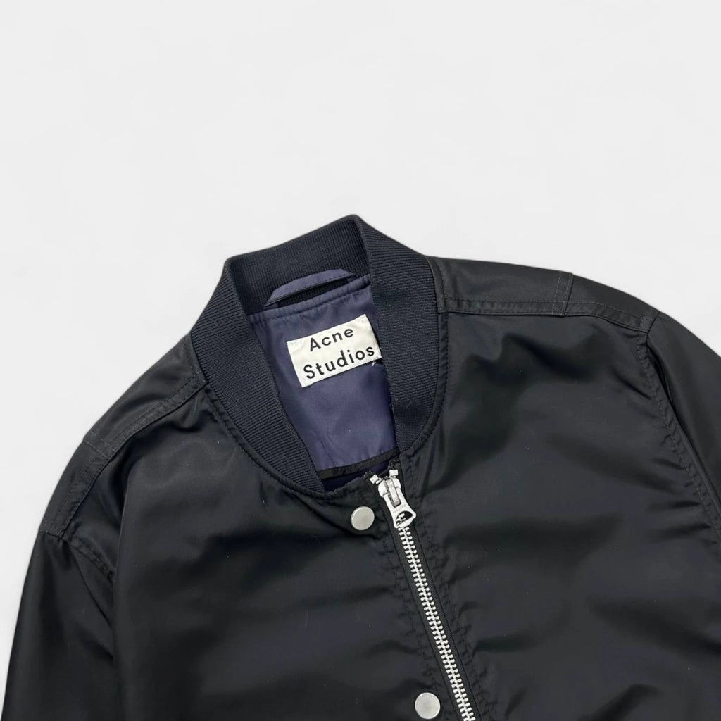 Acne Studios Black Nylon Bomber Jacket