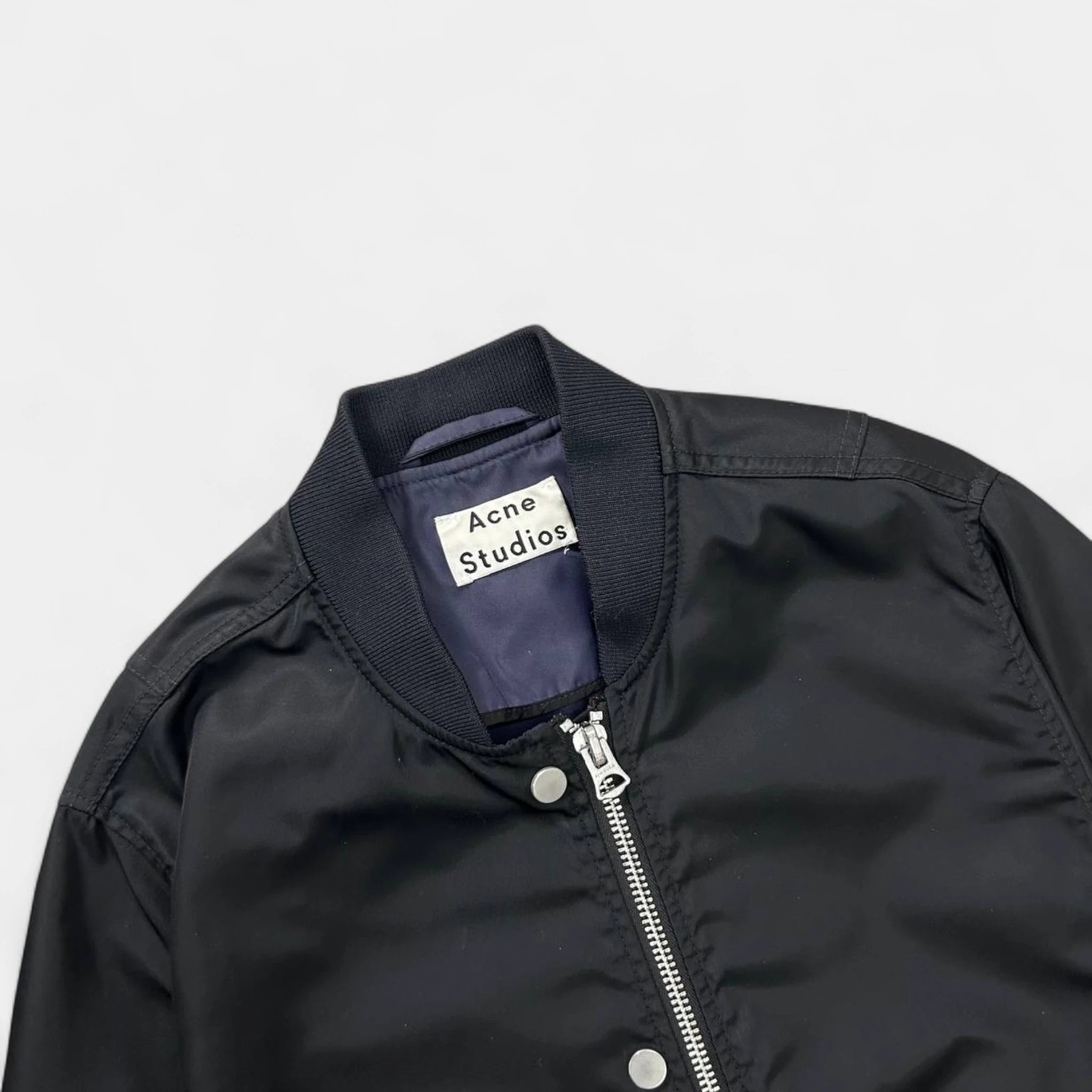 Acne Studios Black Nylon Bomber Jacket