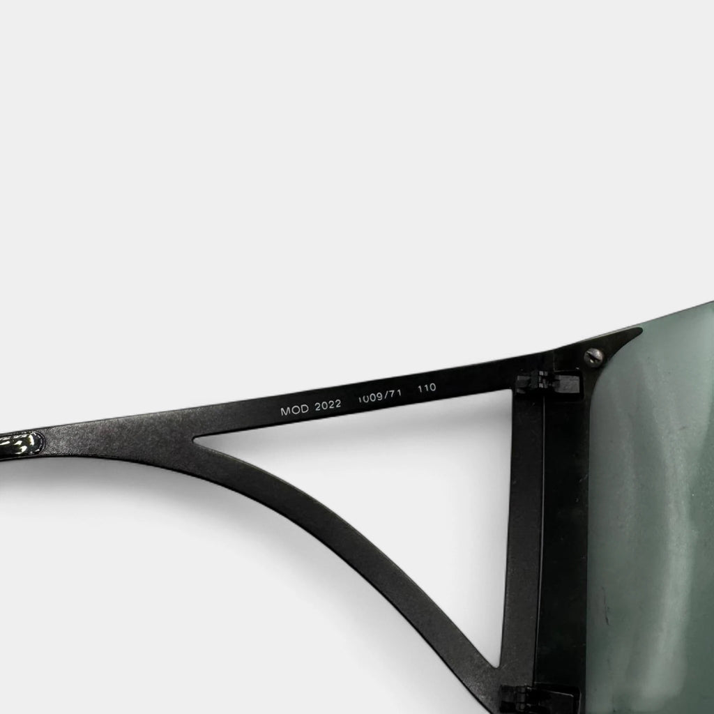 Versace Black Frameless Visor Shield Cut-Out Sunglasses