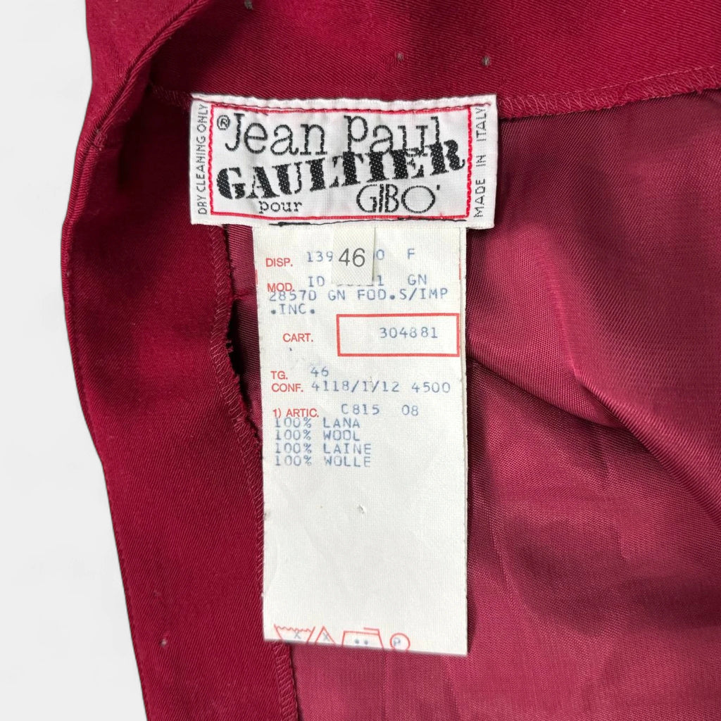 Jean Paul Gaultier pour Gibo 1980s Red Wool Pencil Skirt