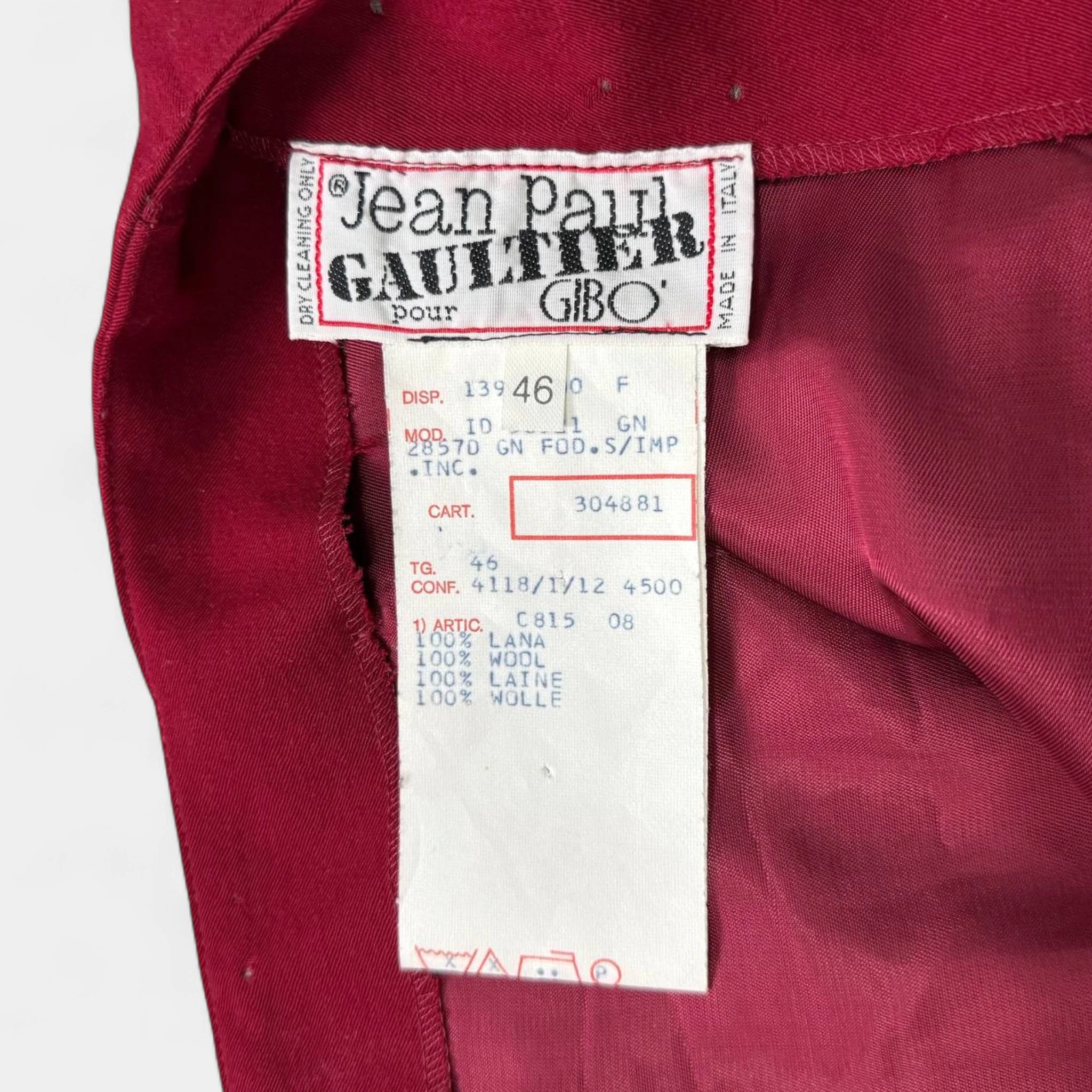 Jean Paul Gaultier pour Gibo 1980s Red Wool Pencil Skirt