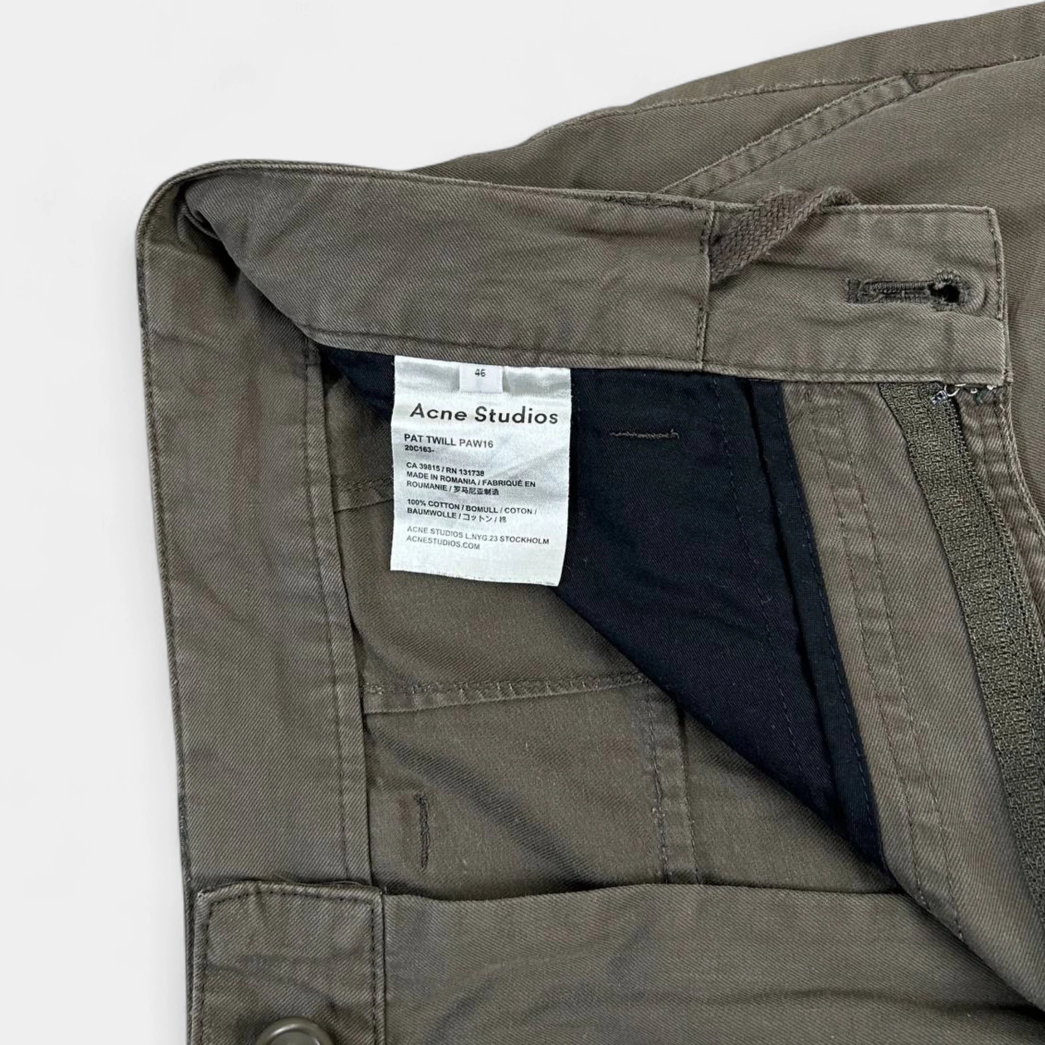 Acne Studios Cargo Military Green Cargo Pants