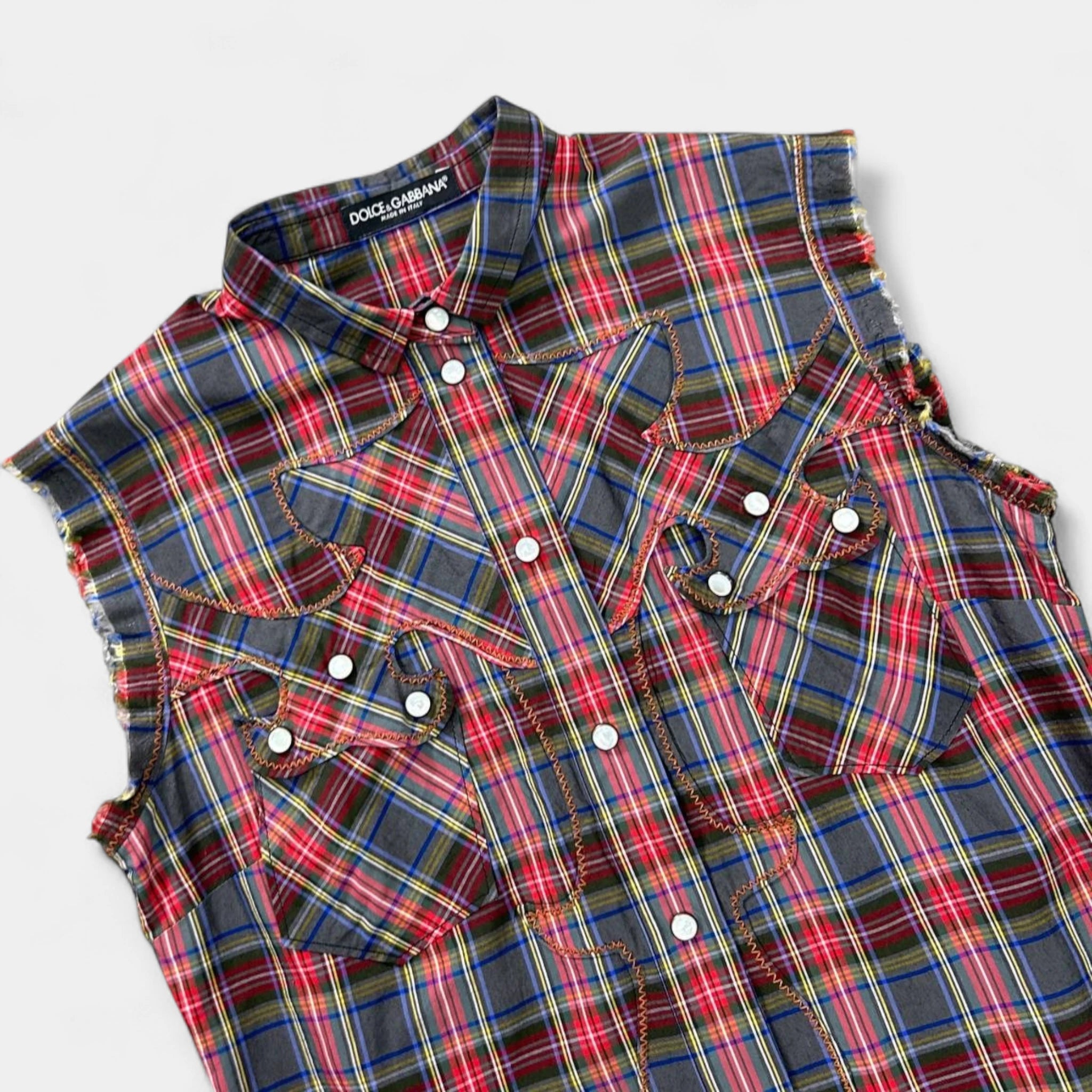 Dolce & Gabbana Western Style Tartan Pattern Shirt