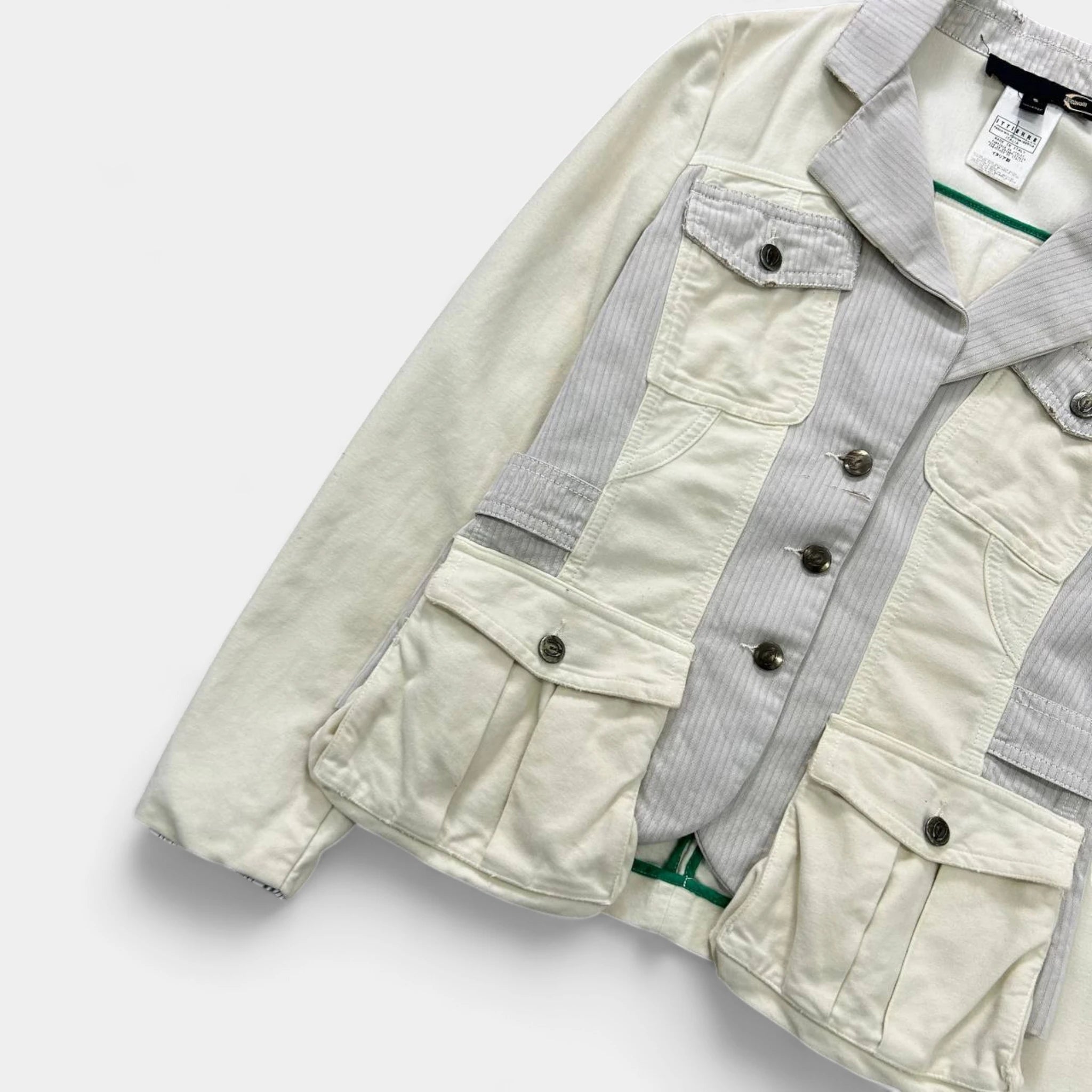 Just Cavalli Women's Beige and Black Cargo Style Jacket