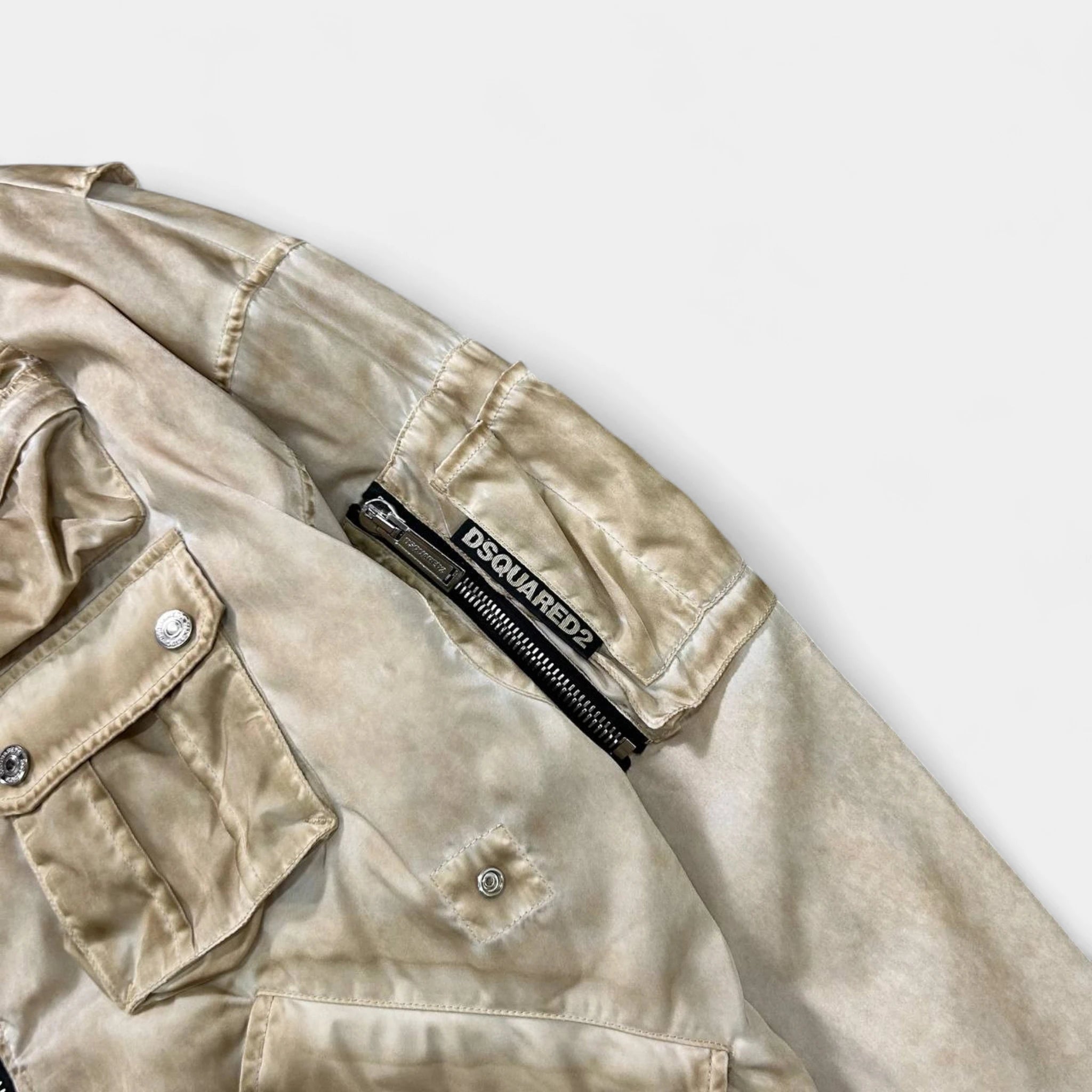 Dsquared2 Nylon Beige Utilitarian Bomber
