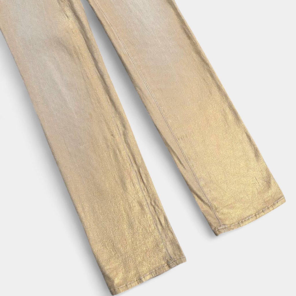 Cavalli Metallic Gold Straight Leg Jeans