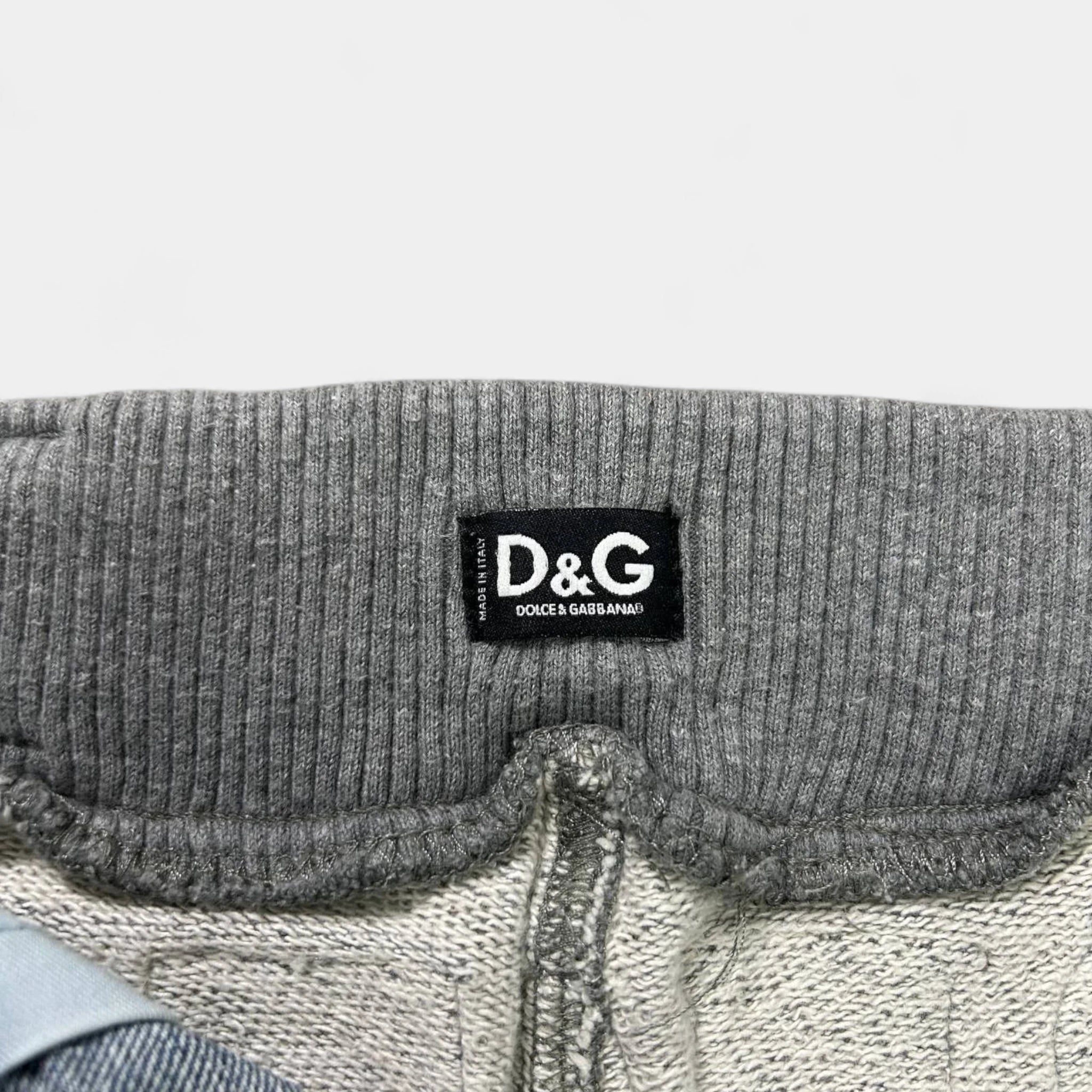 Dolce & Gabbana Hybrid Distressed Denim and Fleece Pants