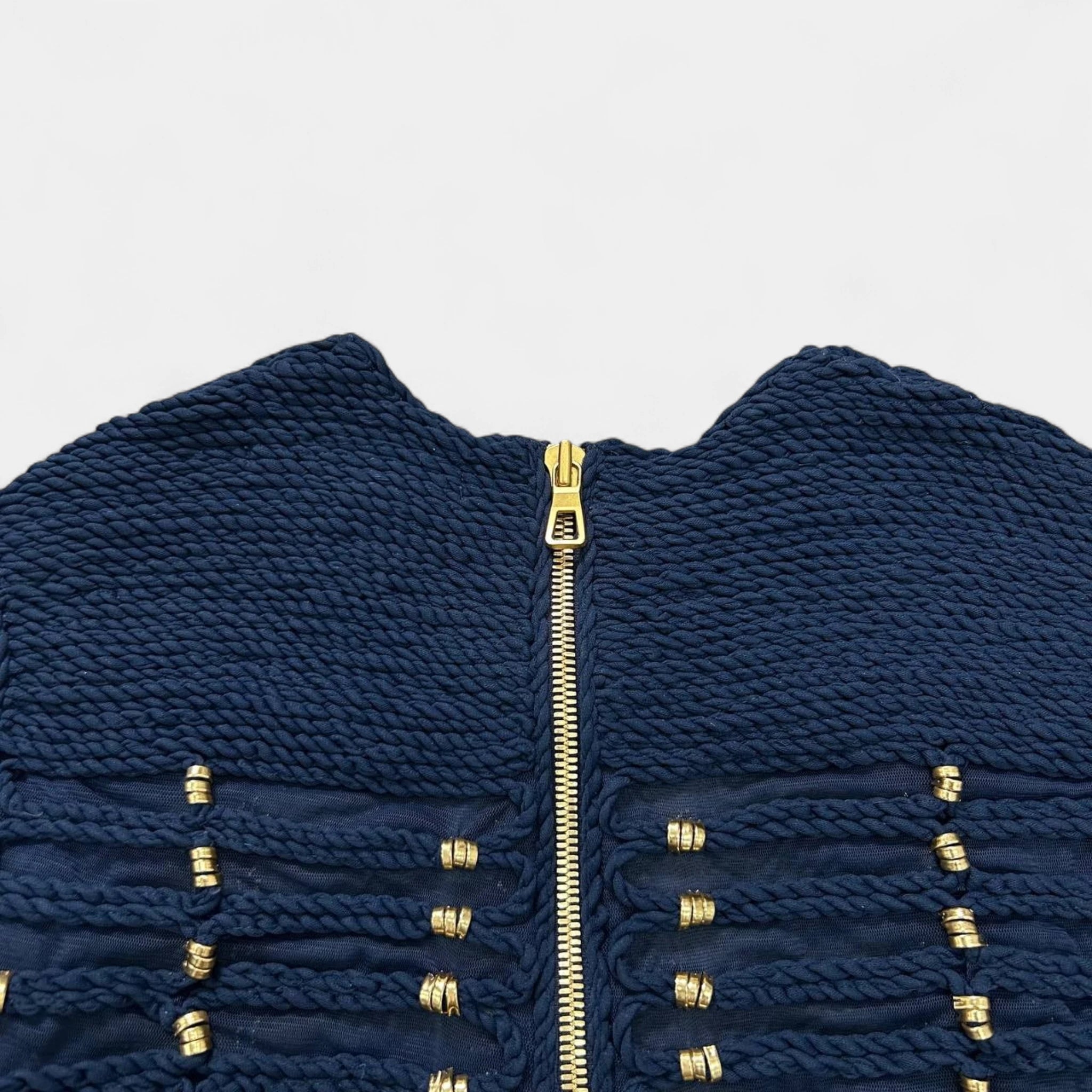 Balmain x H&M Navy Rope Gold Beaded Jacket