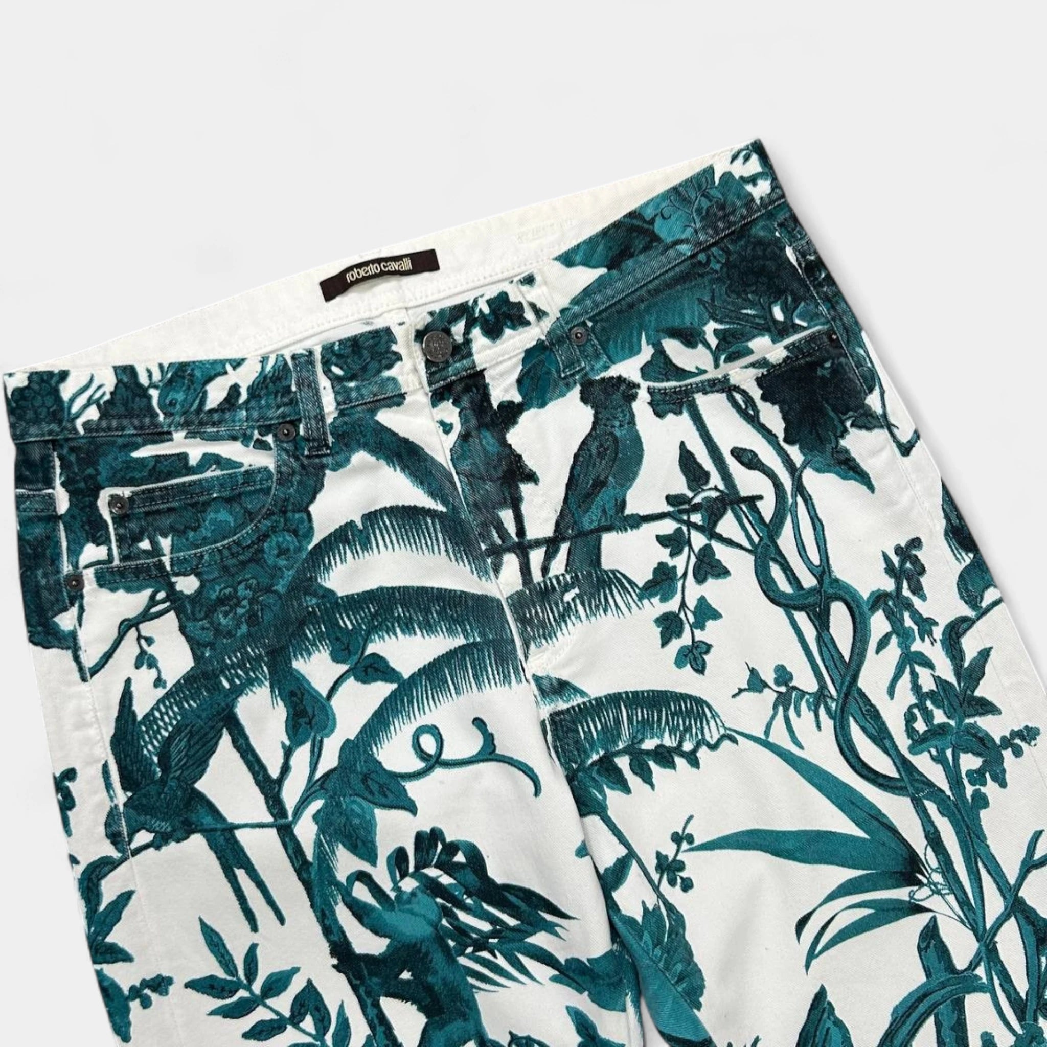 Roberto Cavalli Turquoise Tropical Pants