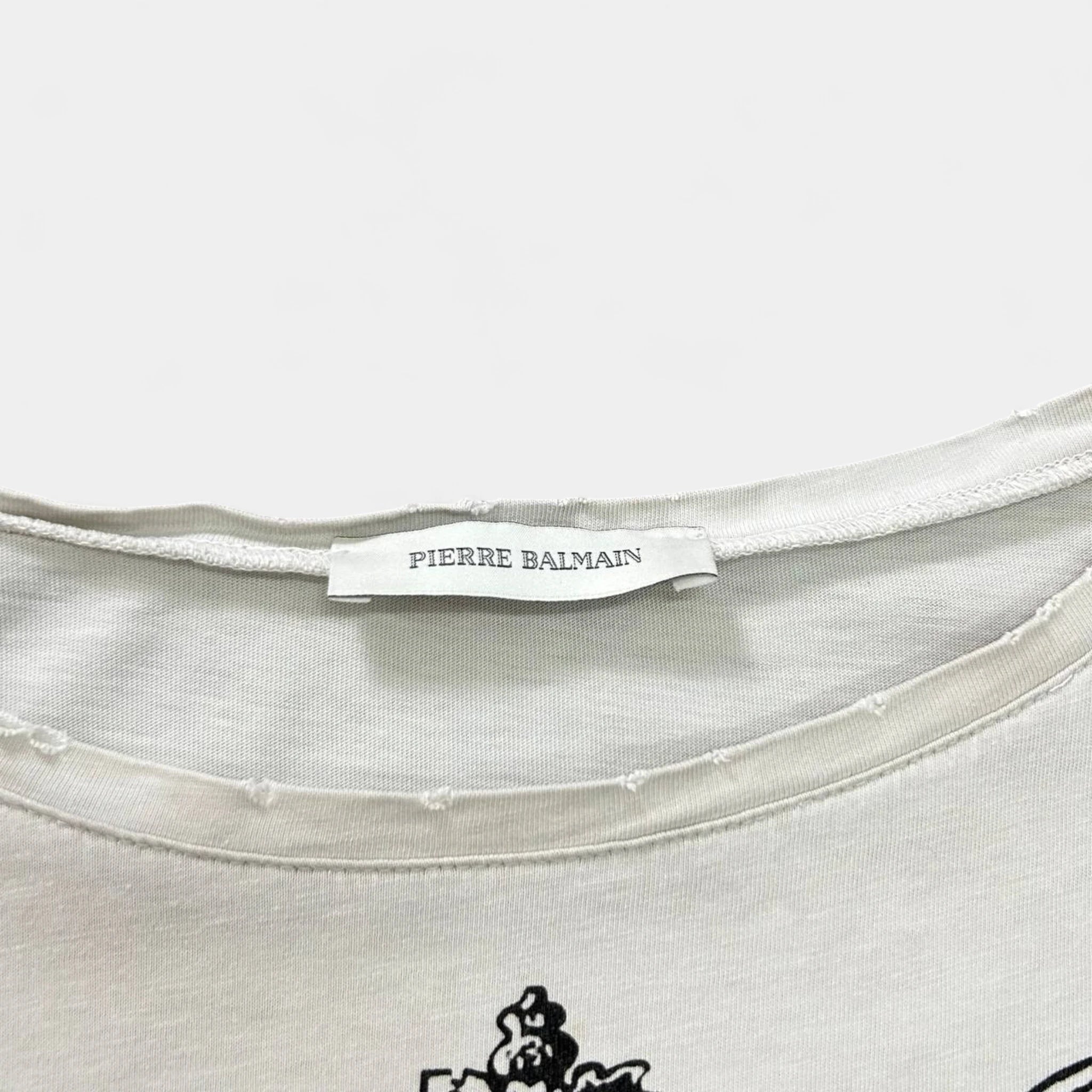 Pierre Balmain SS14 Distressed "Rock Couture" Graphic T-Shirt
