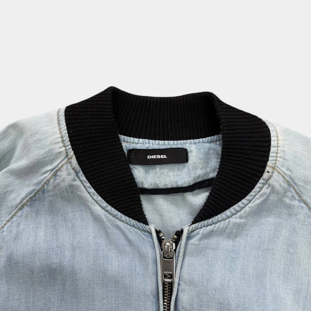 Diesel Boxy Cropped Denim Bomber Jacket