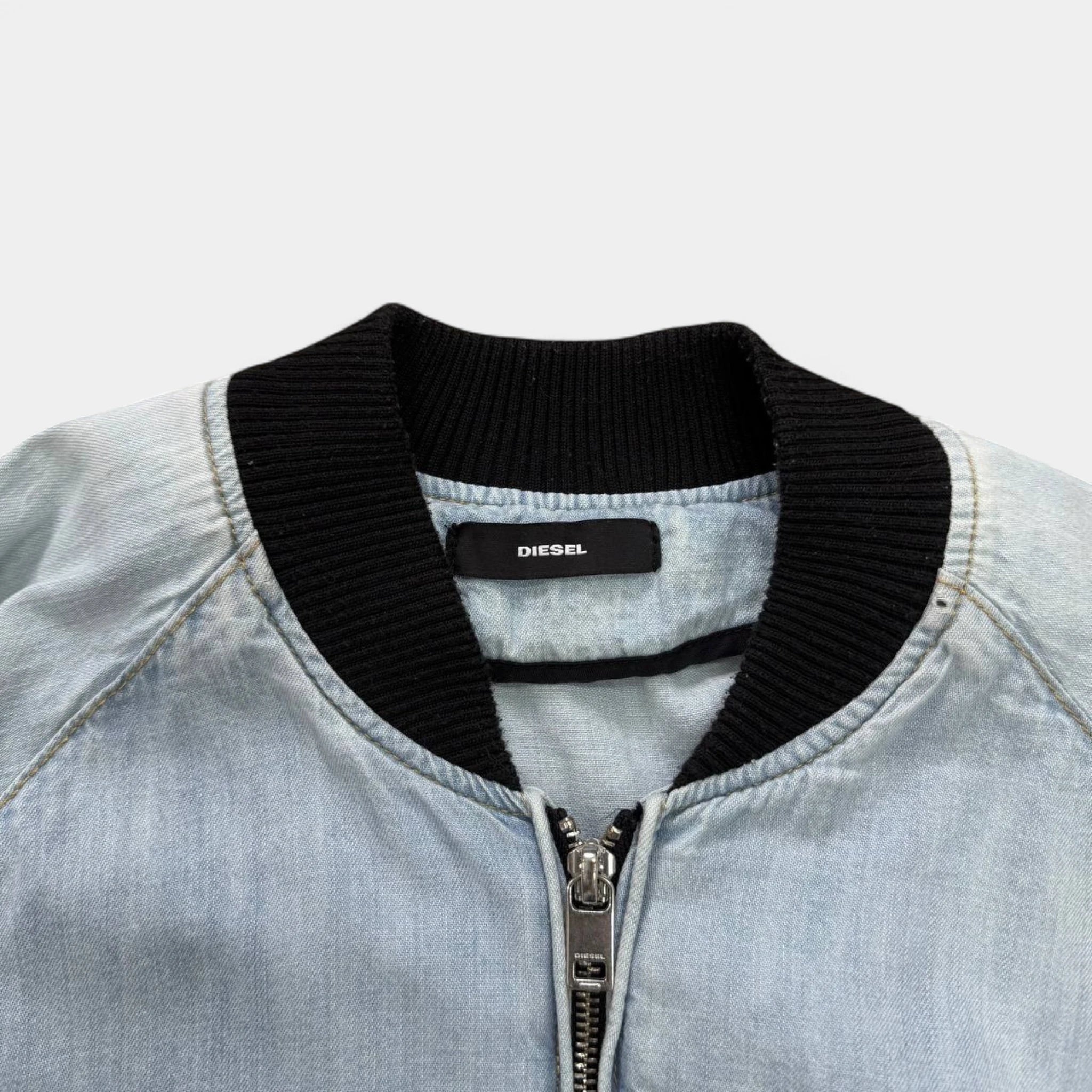 Diesel Boxy Cropped Denim Bomber Jacket