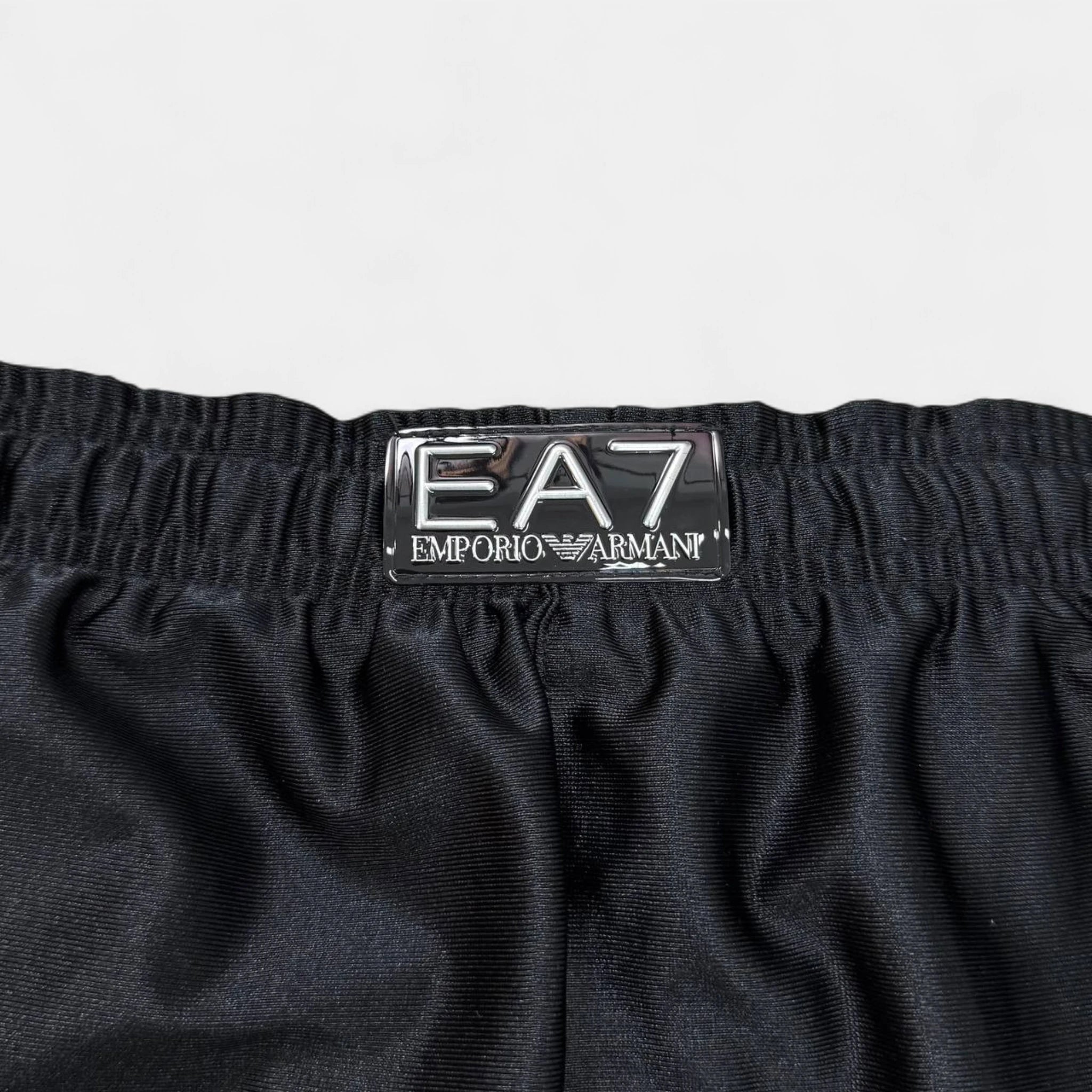 EA7 Emporio Armani Black Mesh Basketball Shorts