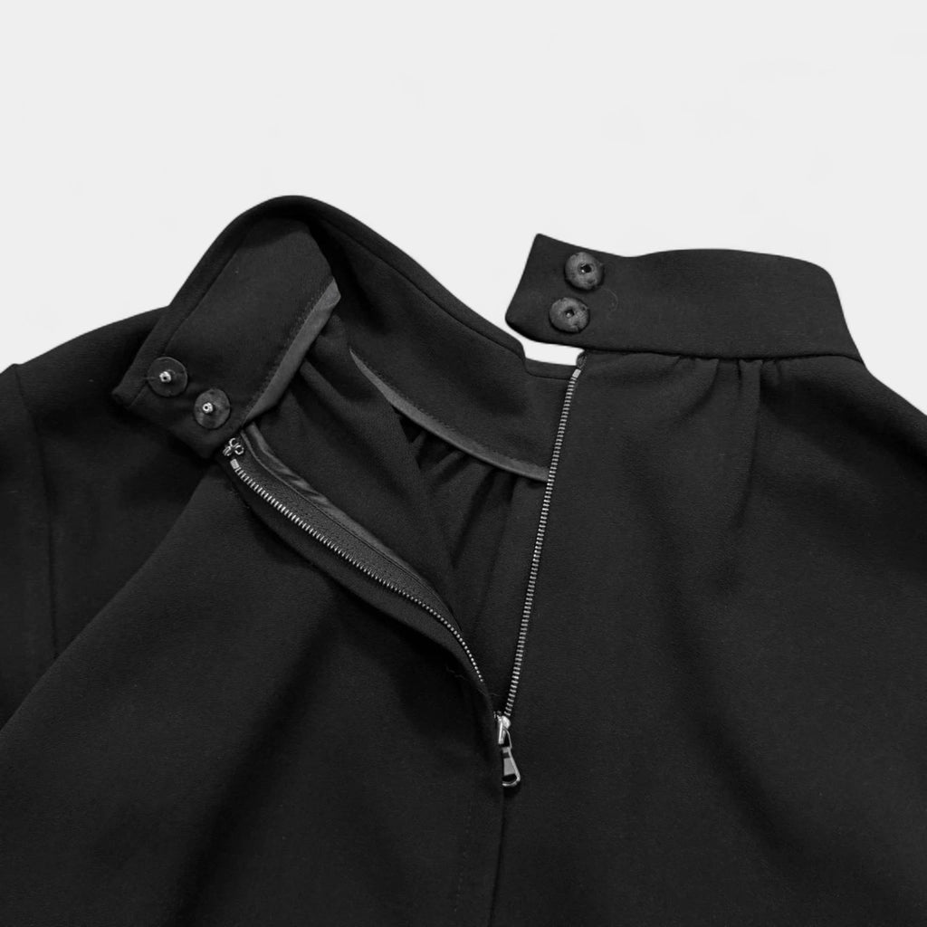 Dolce & Gabbana Black Stand Collar Longsleeve Blouse