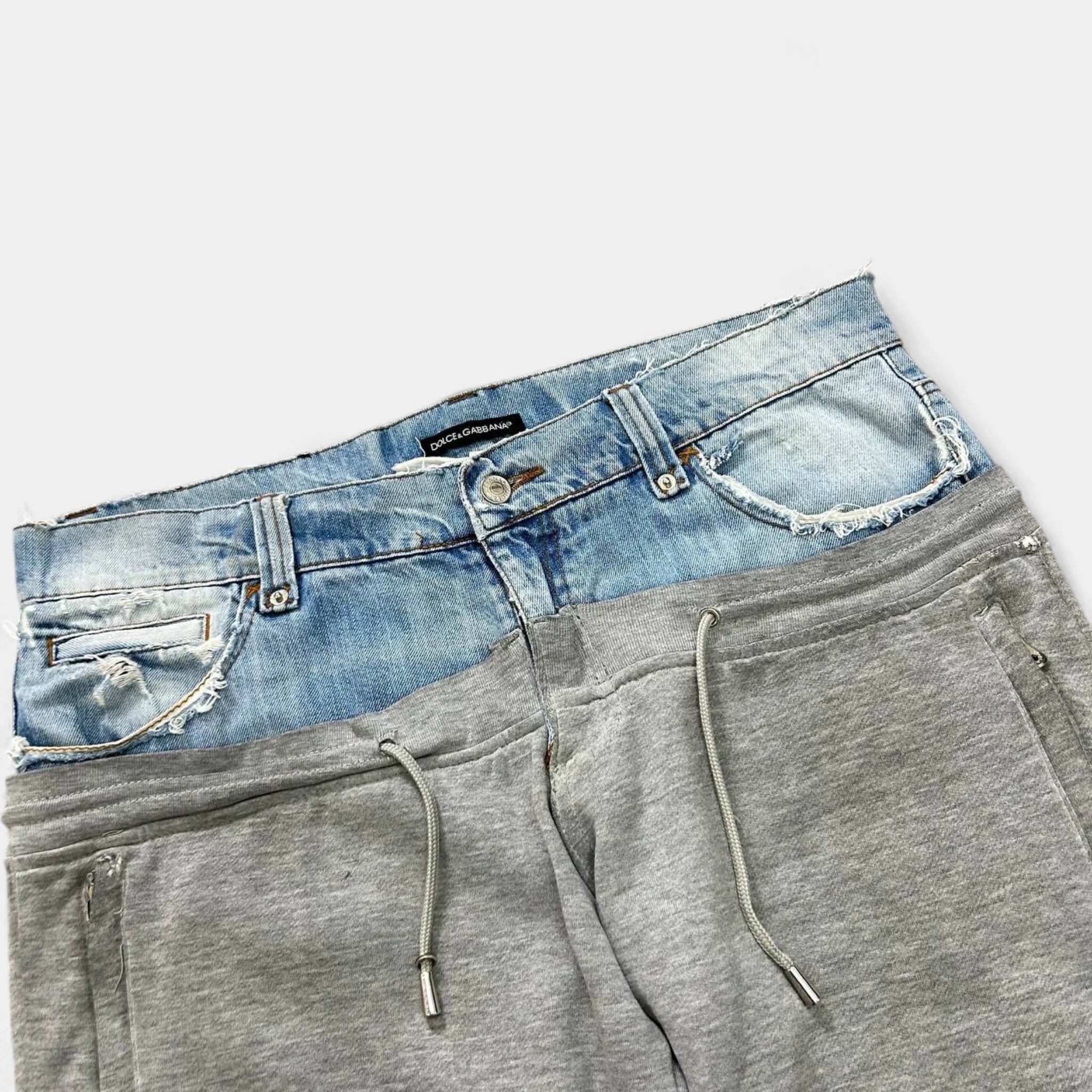 Dolce & Gabbana Hybrid Denim-Sweatpant Shorts